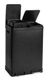 Cos de gunoi cu 2 compartimente si pedala, pentru reciclare, negru, 2 x 30 l