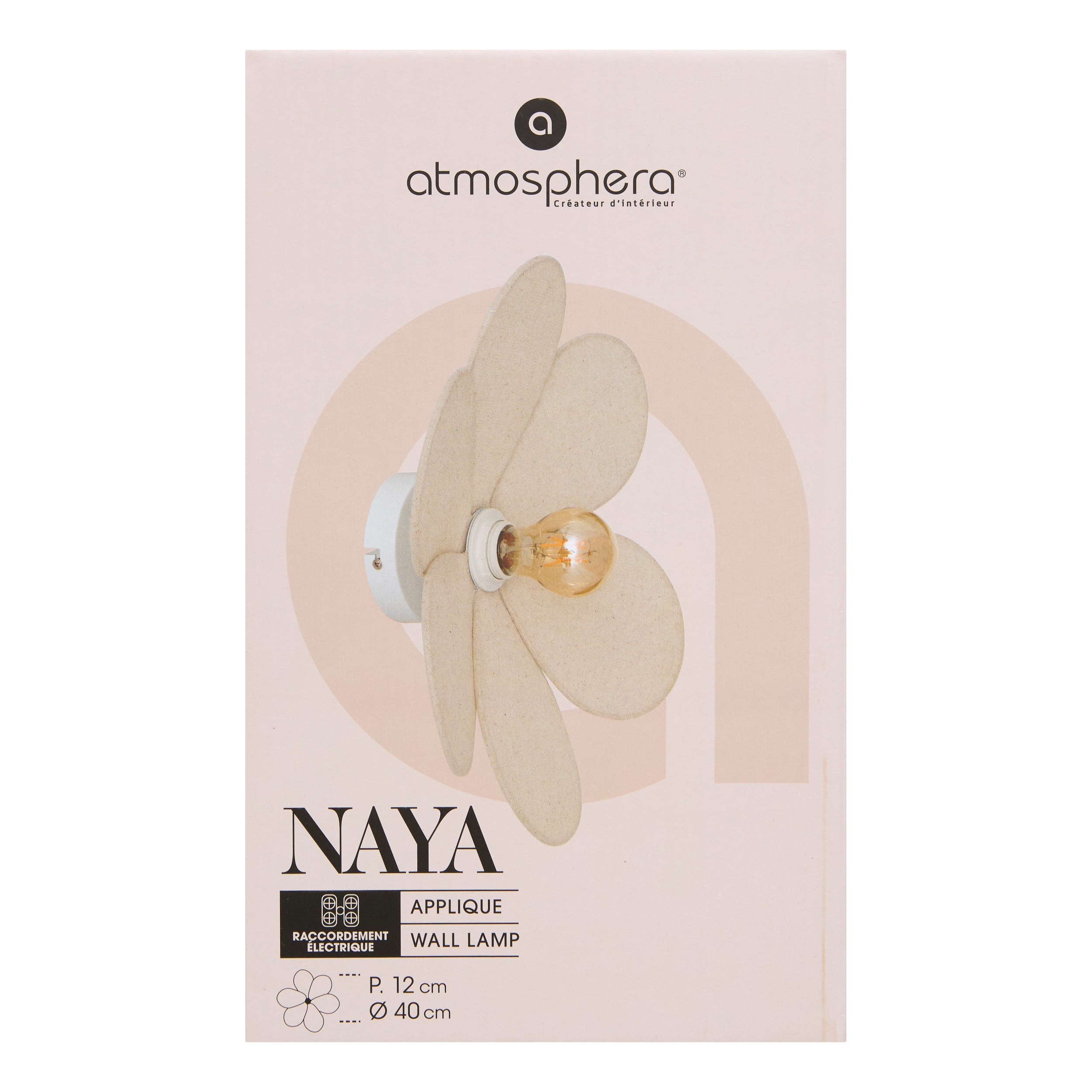 Corp de iluminat, naya bej in aplica perete D40 cm - Atmosphera