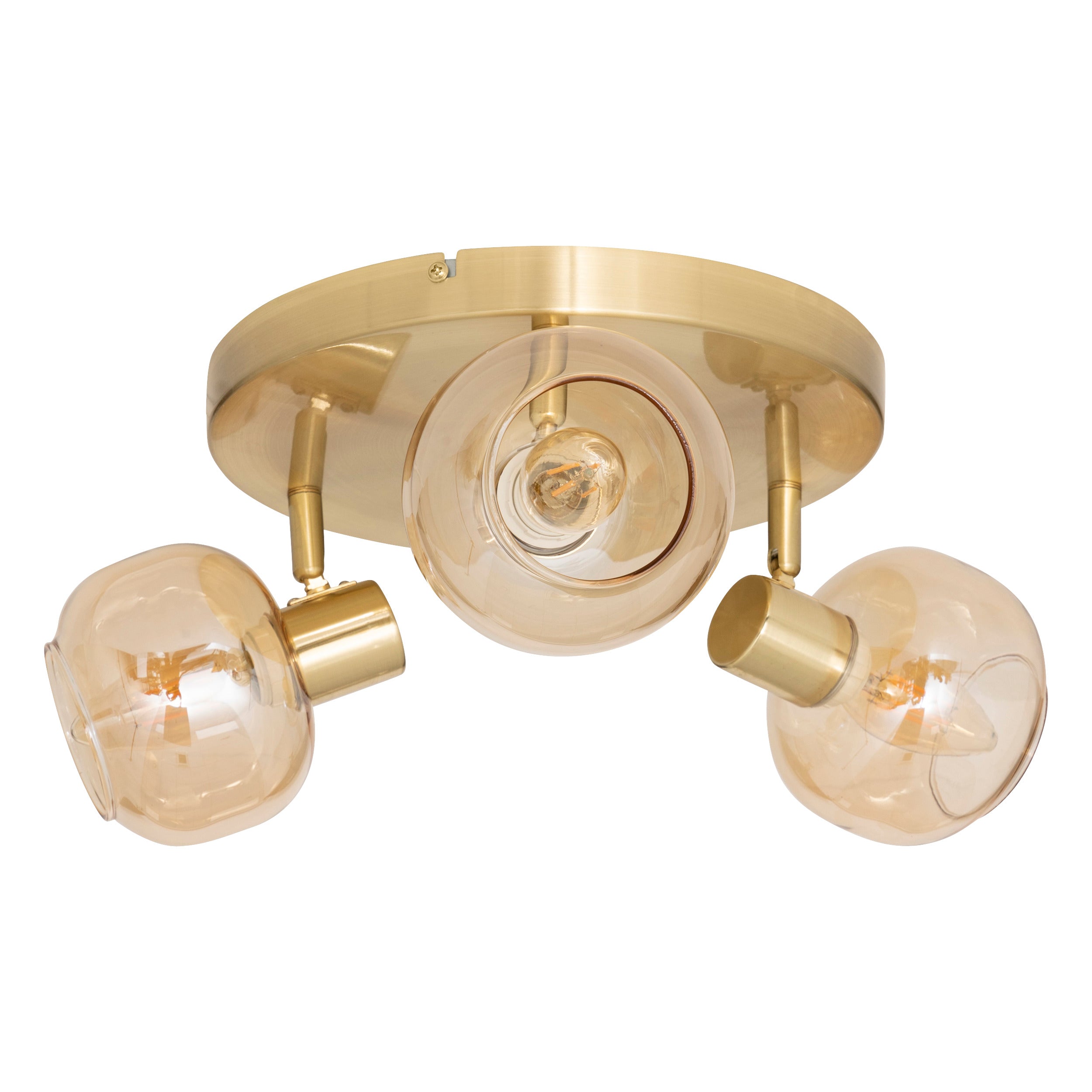 Corp de iluminat, plafoniera pilia sticla chihlimbar set 3 D25 cm - Atmosphera