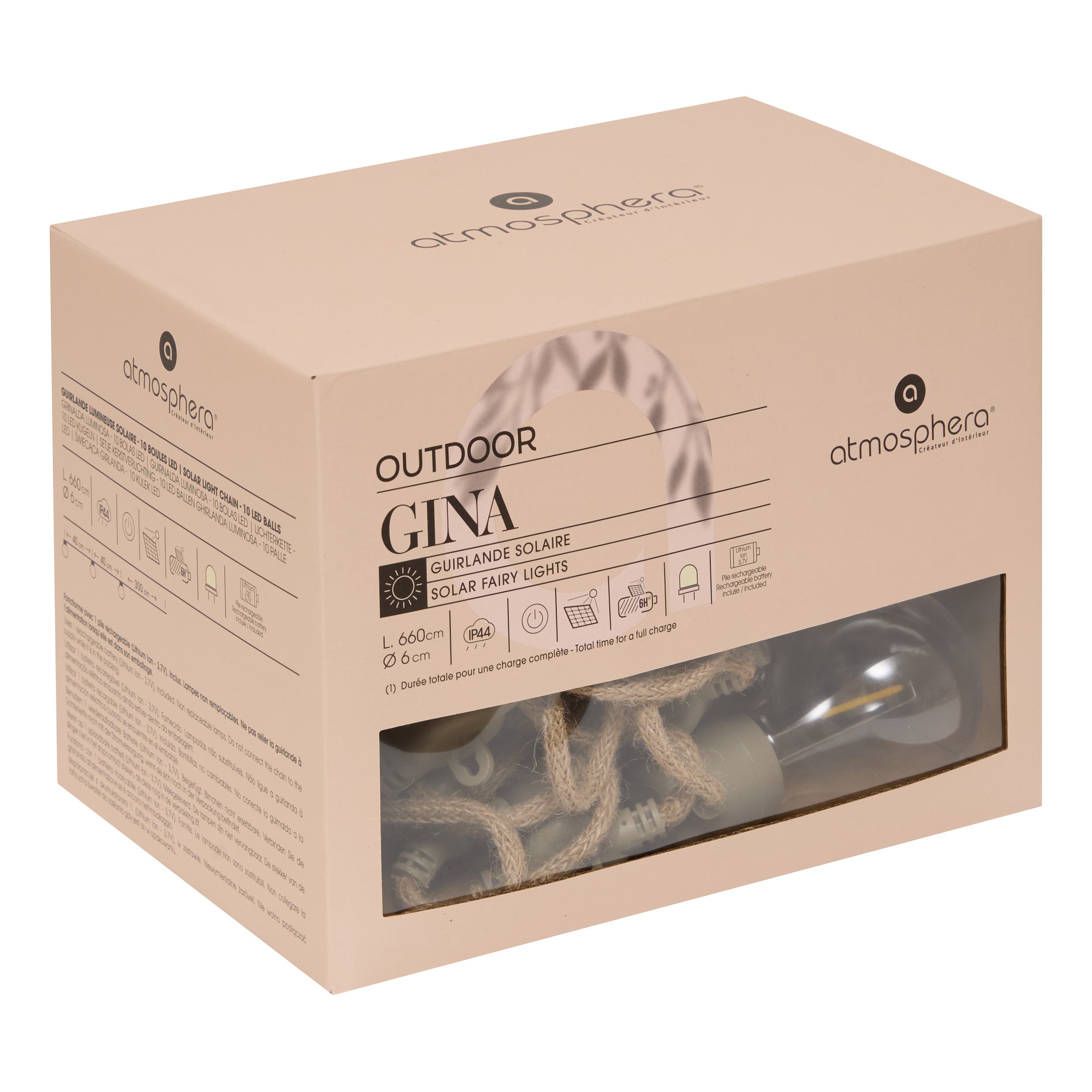 Corp de iluminat, iuta sol auriu exterior 10bulb L660 - Atmosphera