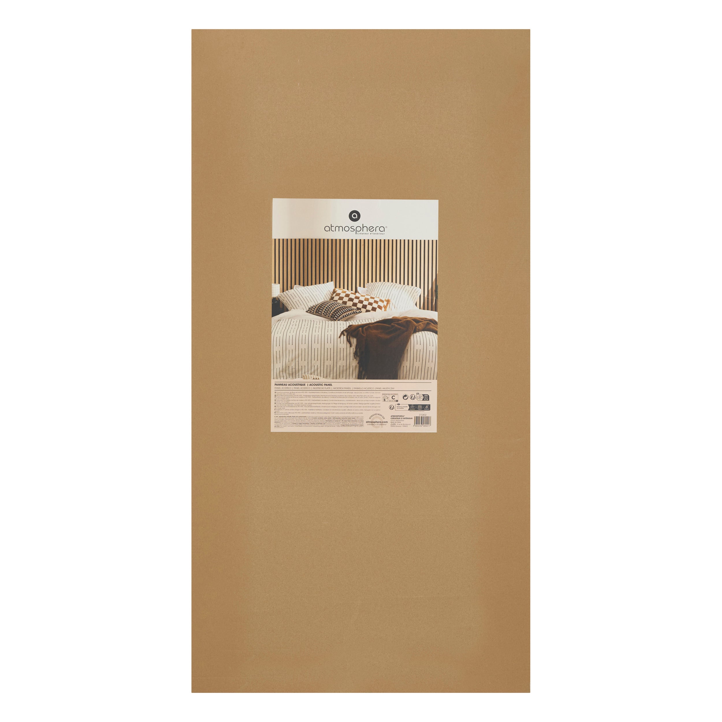 Decoratiune de perete, panou lemn deschis colva 120 x 60 cm - Atmosphera