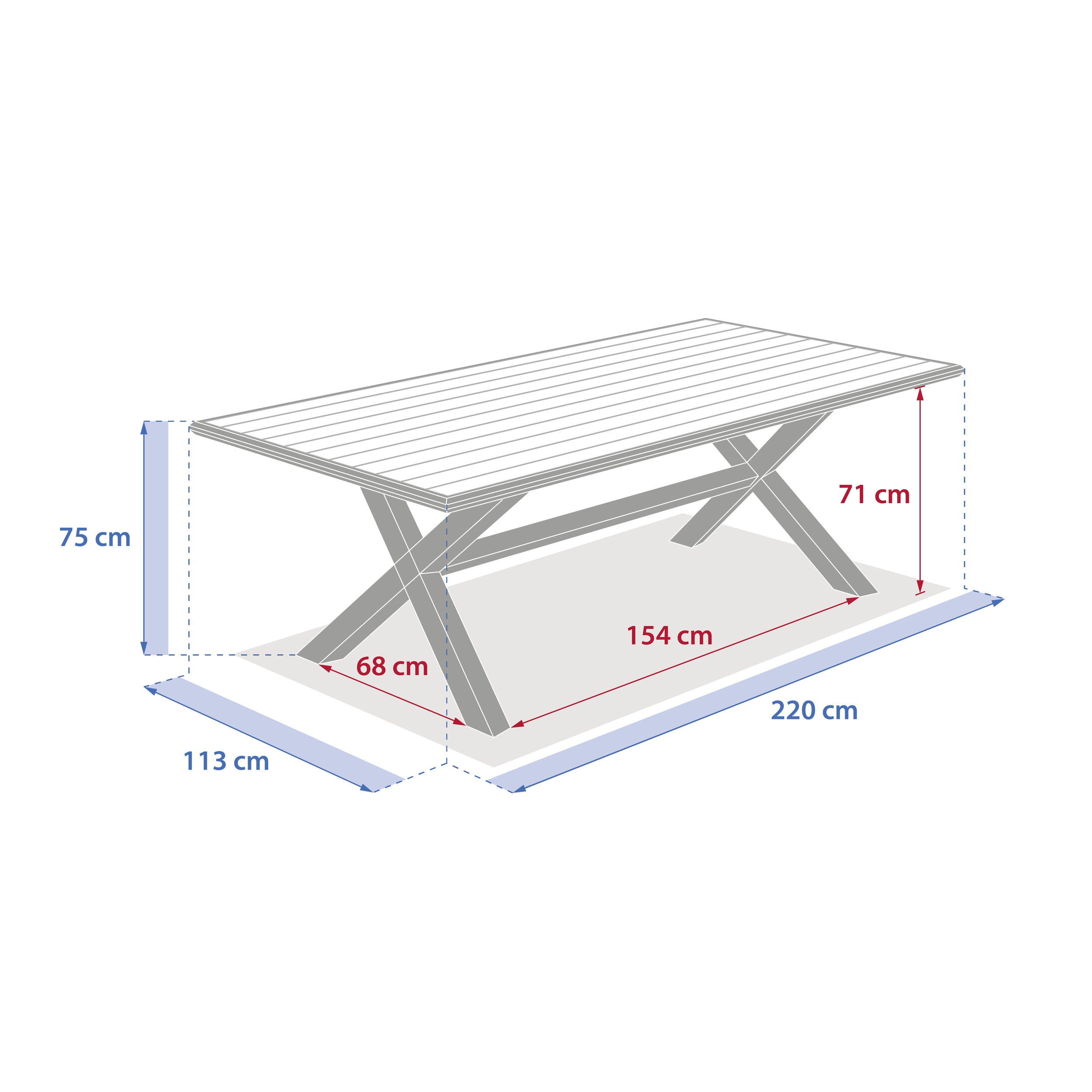 Mobilier exterior, axiome masa 8 locuri - Hesperide