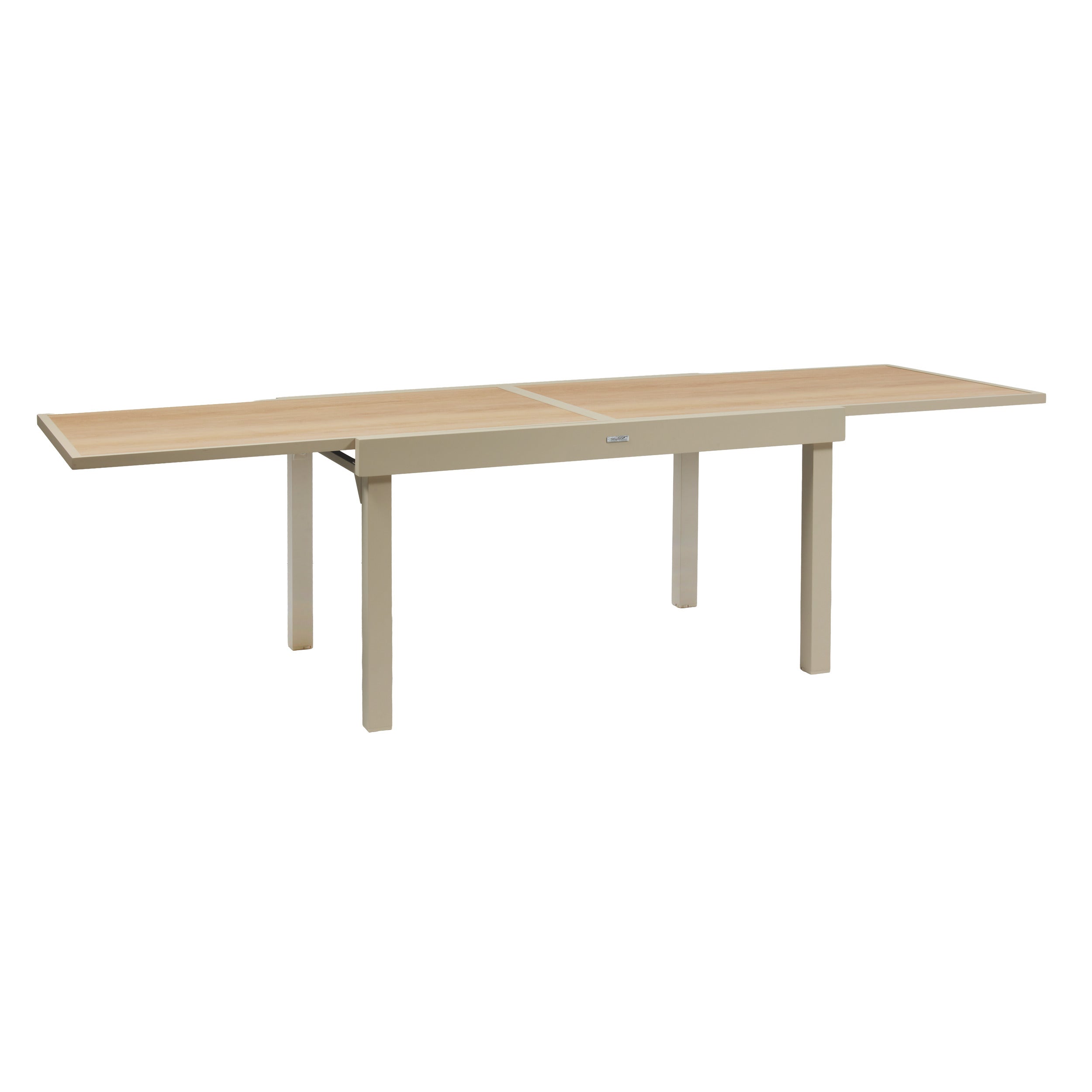 Masa extensibila dreptunghiulara de gradina PIAZZA Spelta / Argila 10 locuri - Aluminiu tratat epoxy, sticla securizata