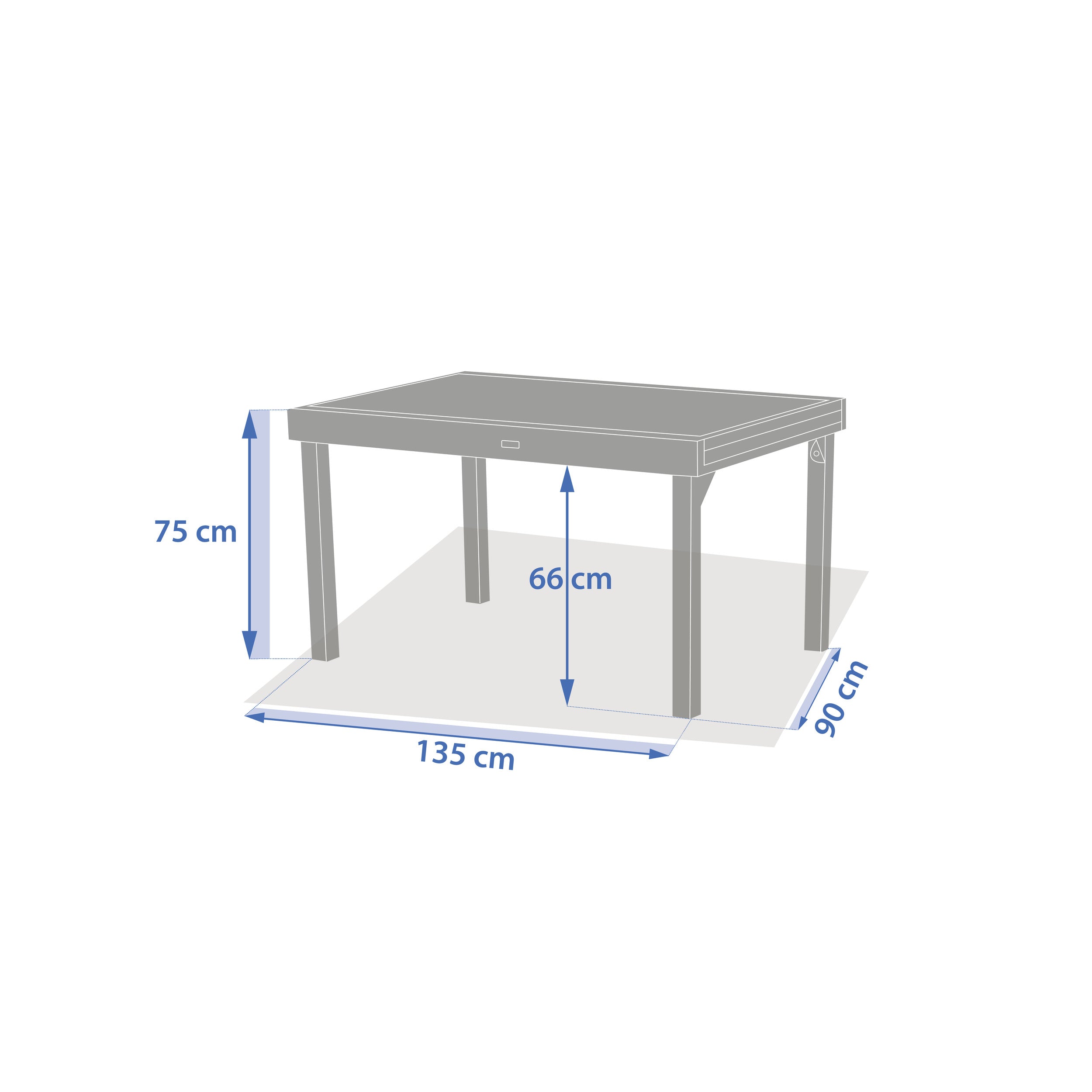 Masa extensibila dreptunghiulara de gradina PIAZZA Spelta / Argila 10 locuri - Aluminiu tratat epoxy, sticla securizata