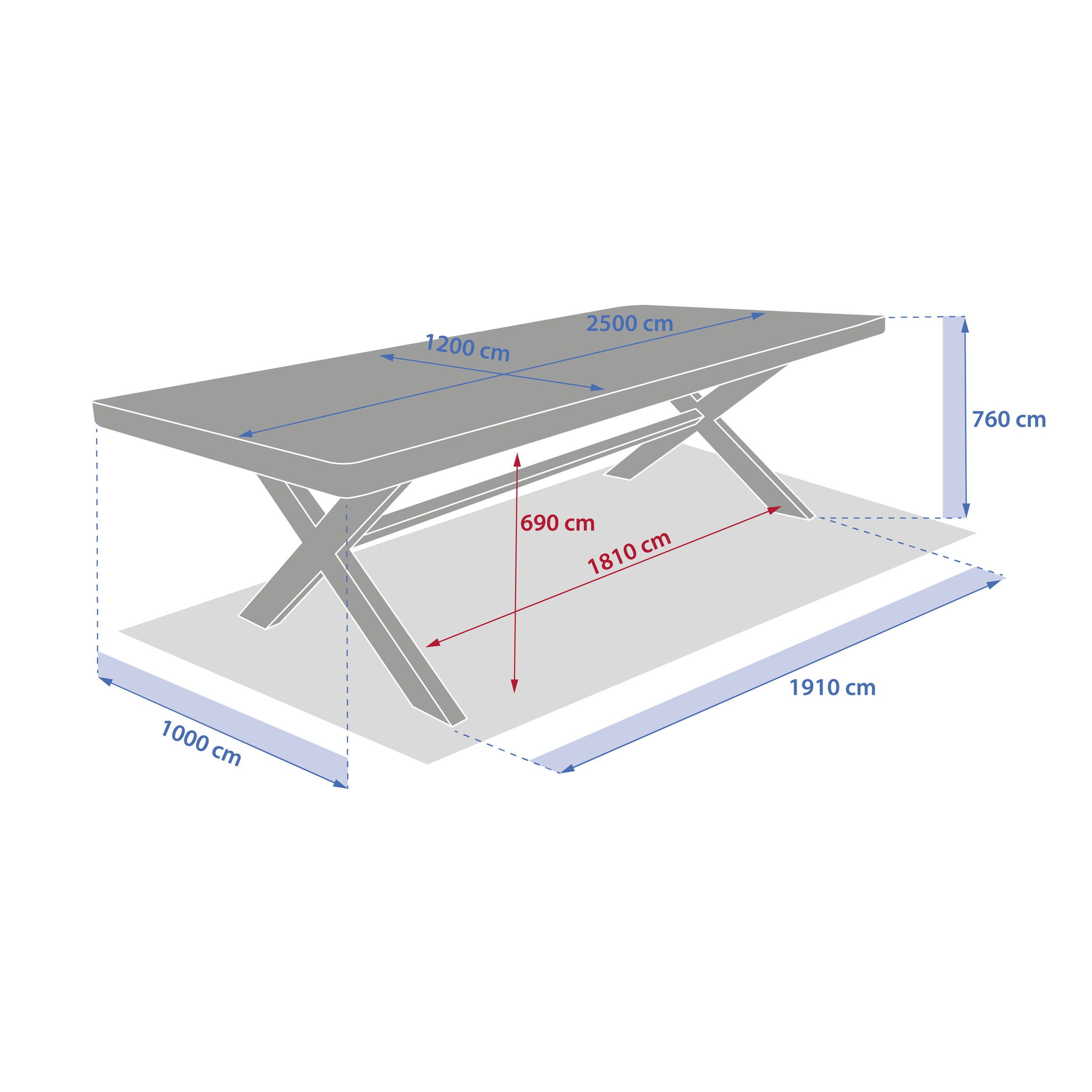 Mobilier exterior, xenia fix table 10s euca - Hesperide