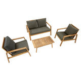 Set de mobilier de gradina Tiwi cu 4 locuri, gri antracit - Hesperide
