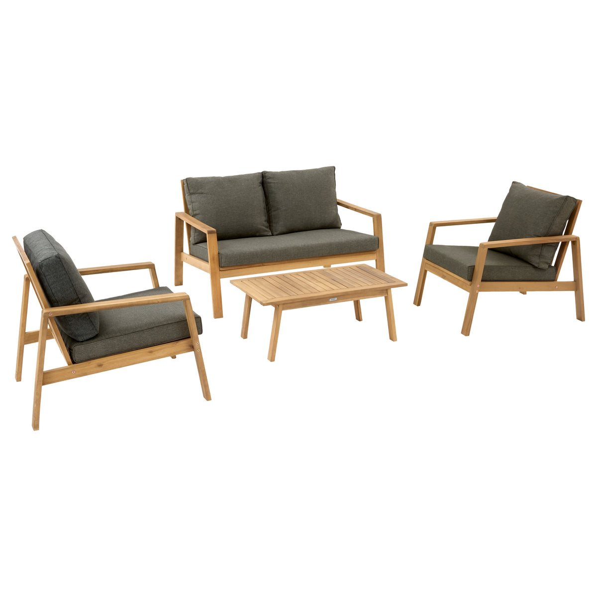 Set de mobilier de gradina Tiwi cu 4 locuri, gri antracit - Hesperide