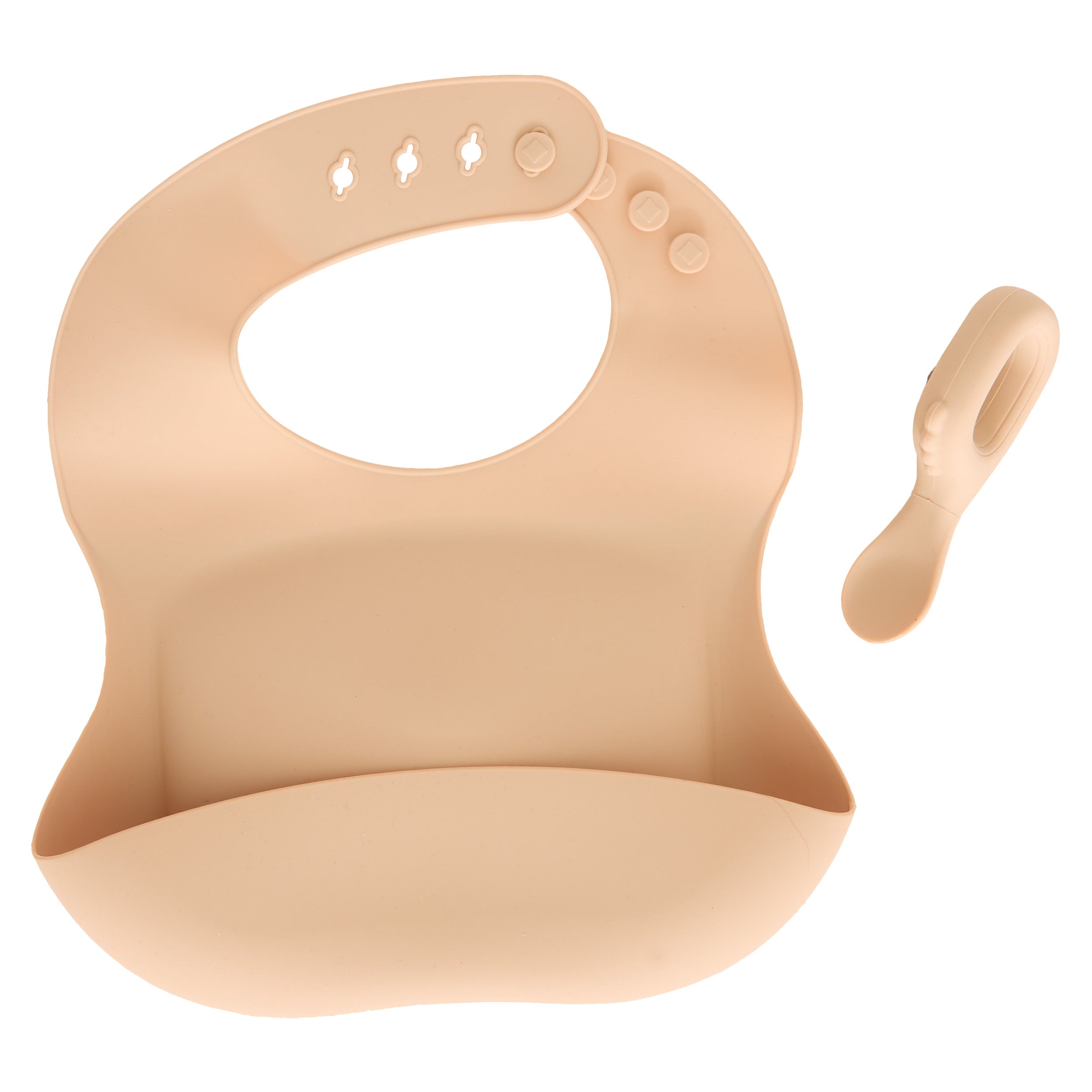 Decoratiune copii, silic bib and spoon set beige - Atmosphera For Kids