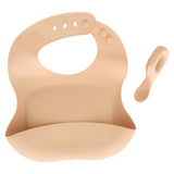 Decoratiune copii, silic bib and spoon set beige - Atmosphera For Kids