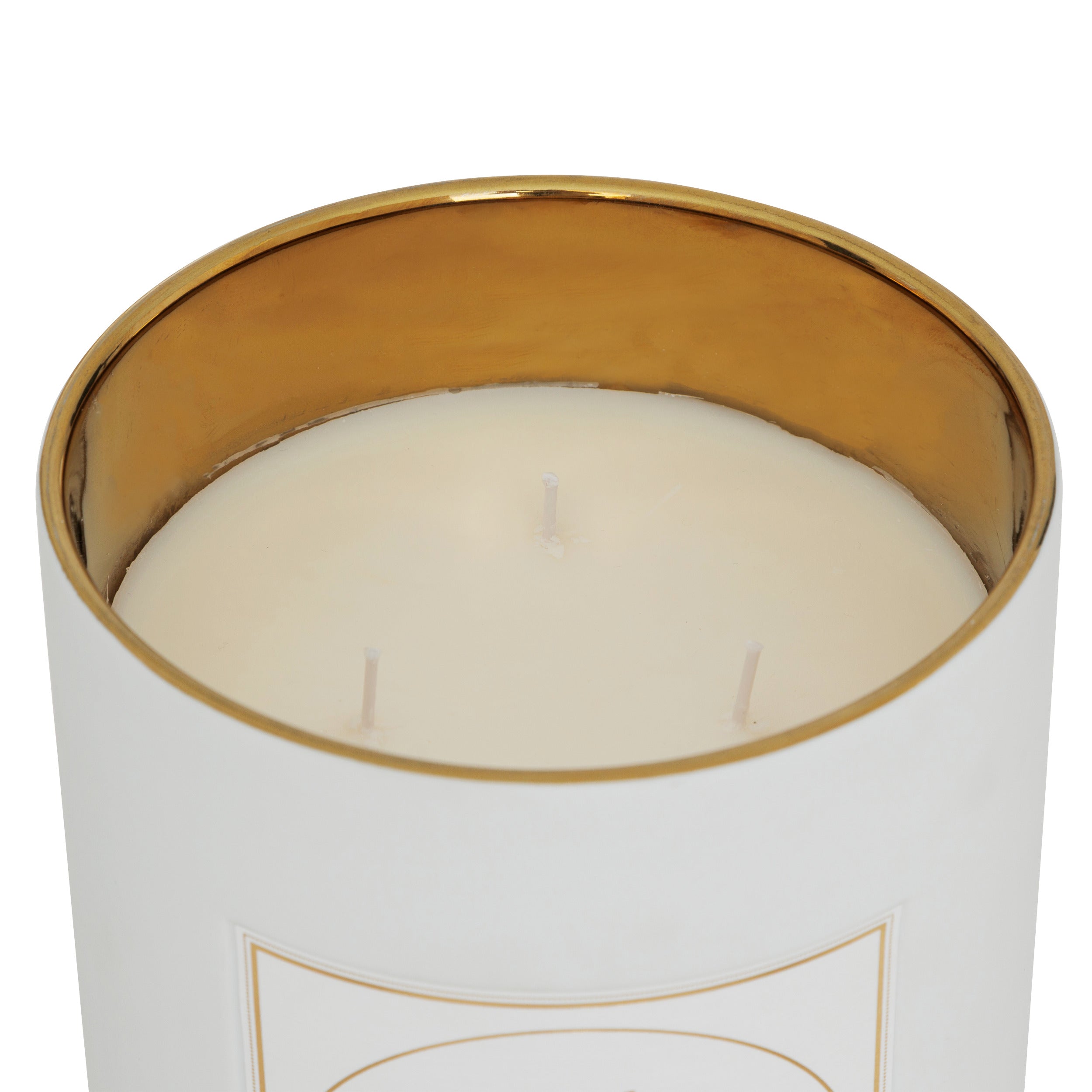 Lumanare parfumata "Lucia" - Lemn de santal - Trandafir, Alb, 1800 g - Atmosphera