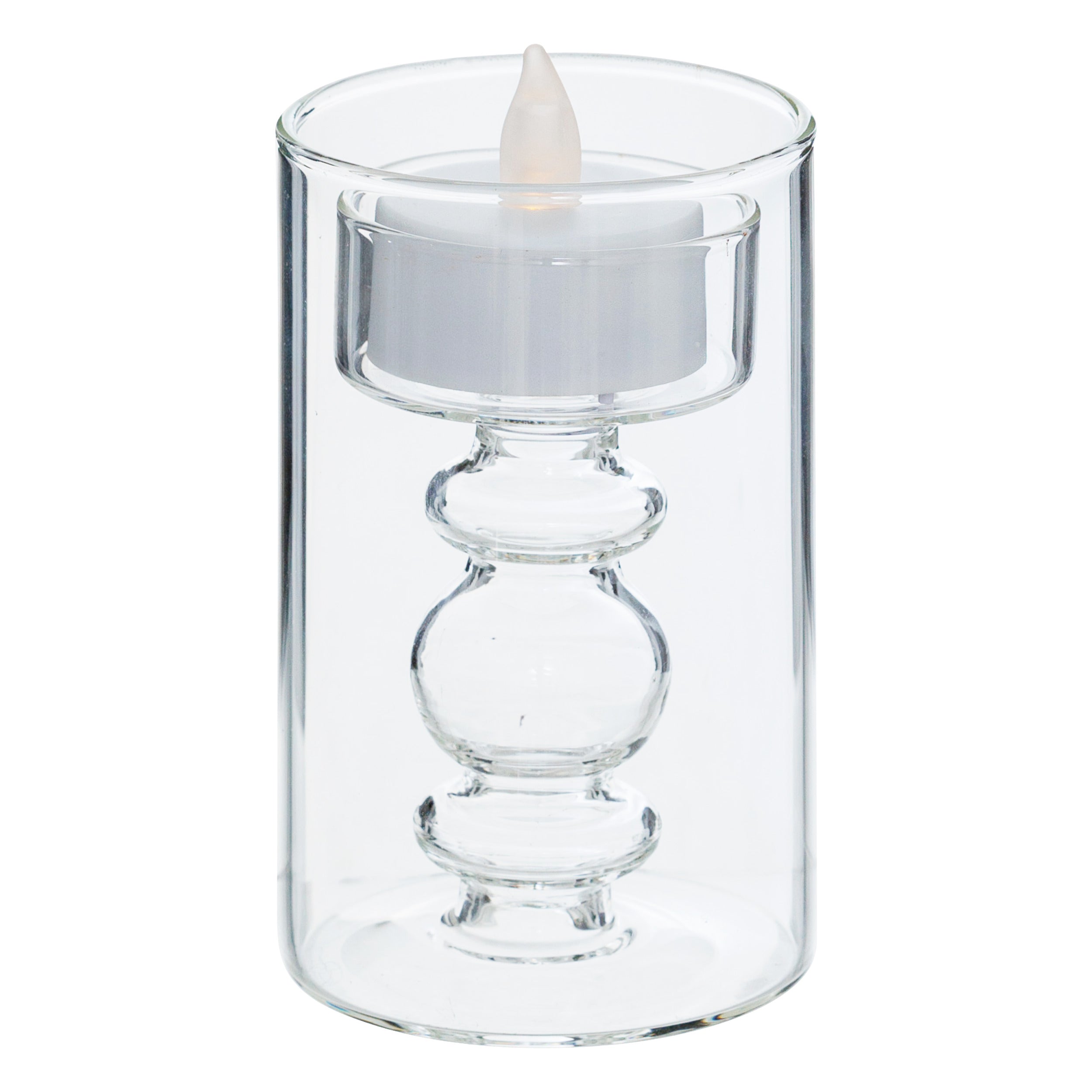 Lumanare LED "Lena", 3 bucati - Transparent, 6x6 cm - Atmosphera