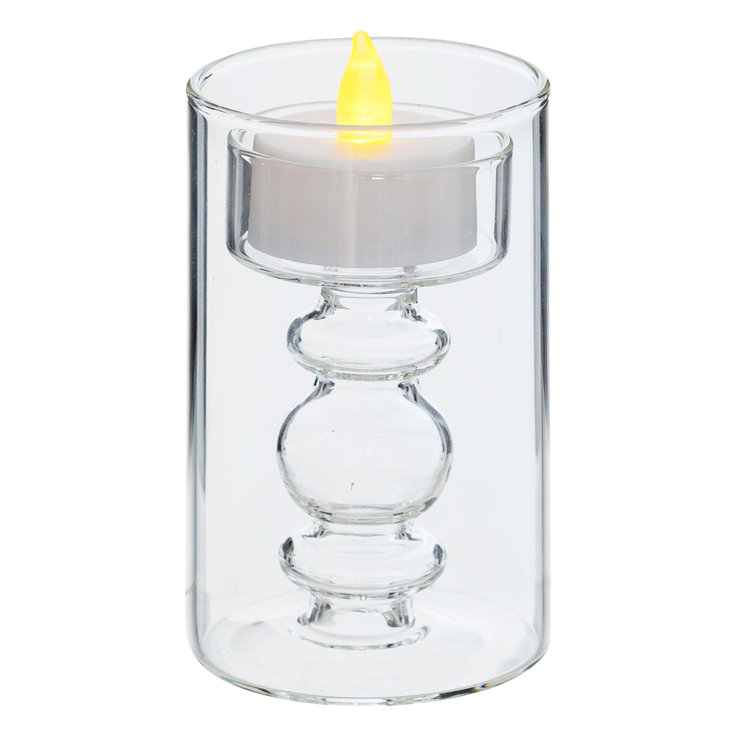 Lumanare LED "Lena", 3 bucati - Transparent, 6x6 cm - Atmosphera