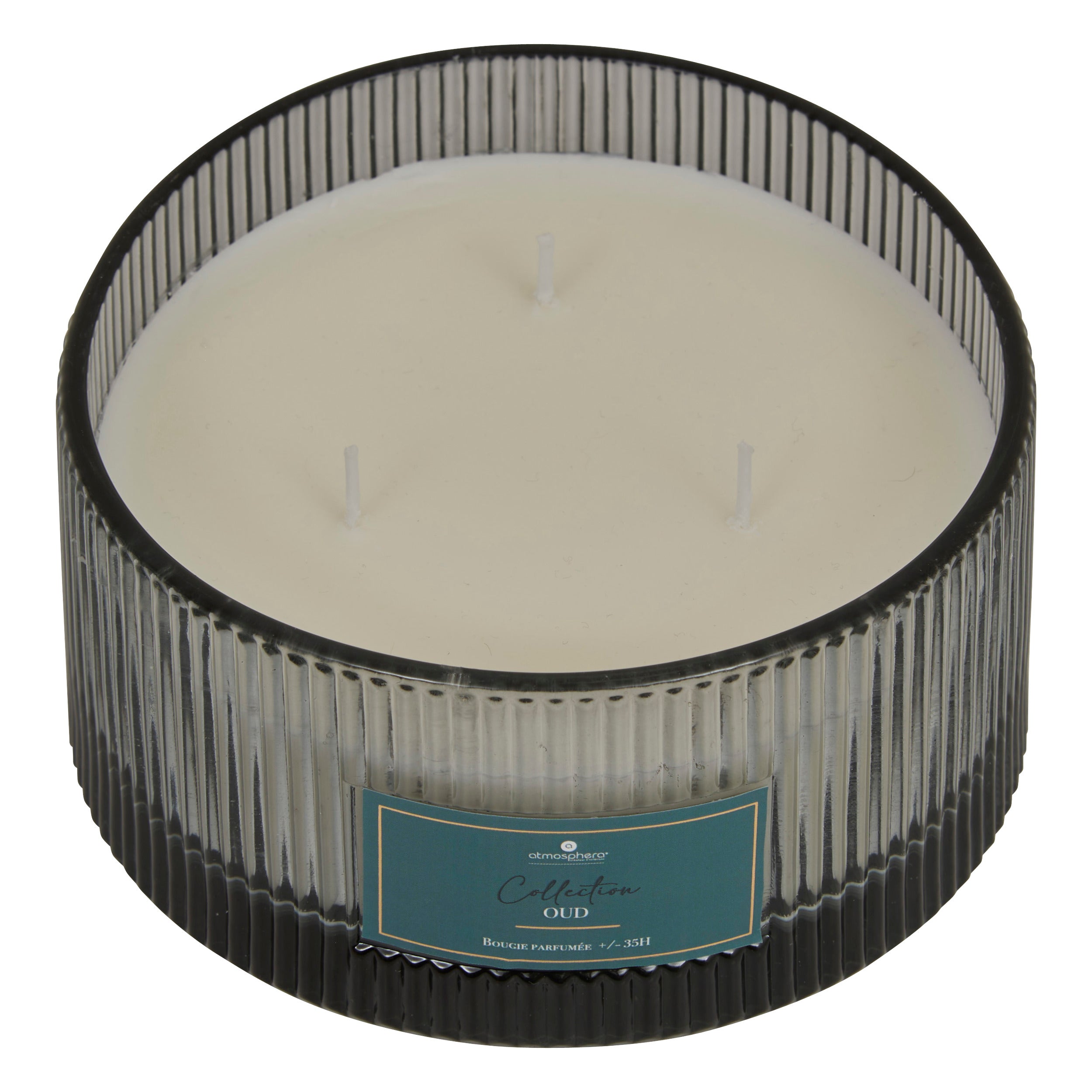 Lumanare parfumata "Albie" - Lemn de oud, Gri, 635 g - Atmosphera