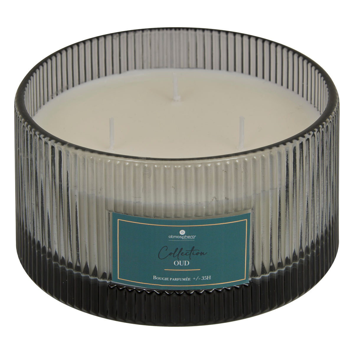 Lumanare parfumata "Albie" - Lemn de oud, Gri, 635 g - Atmosphera