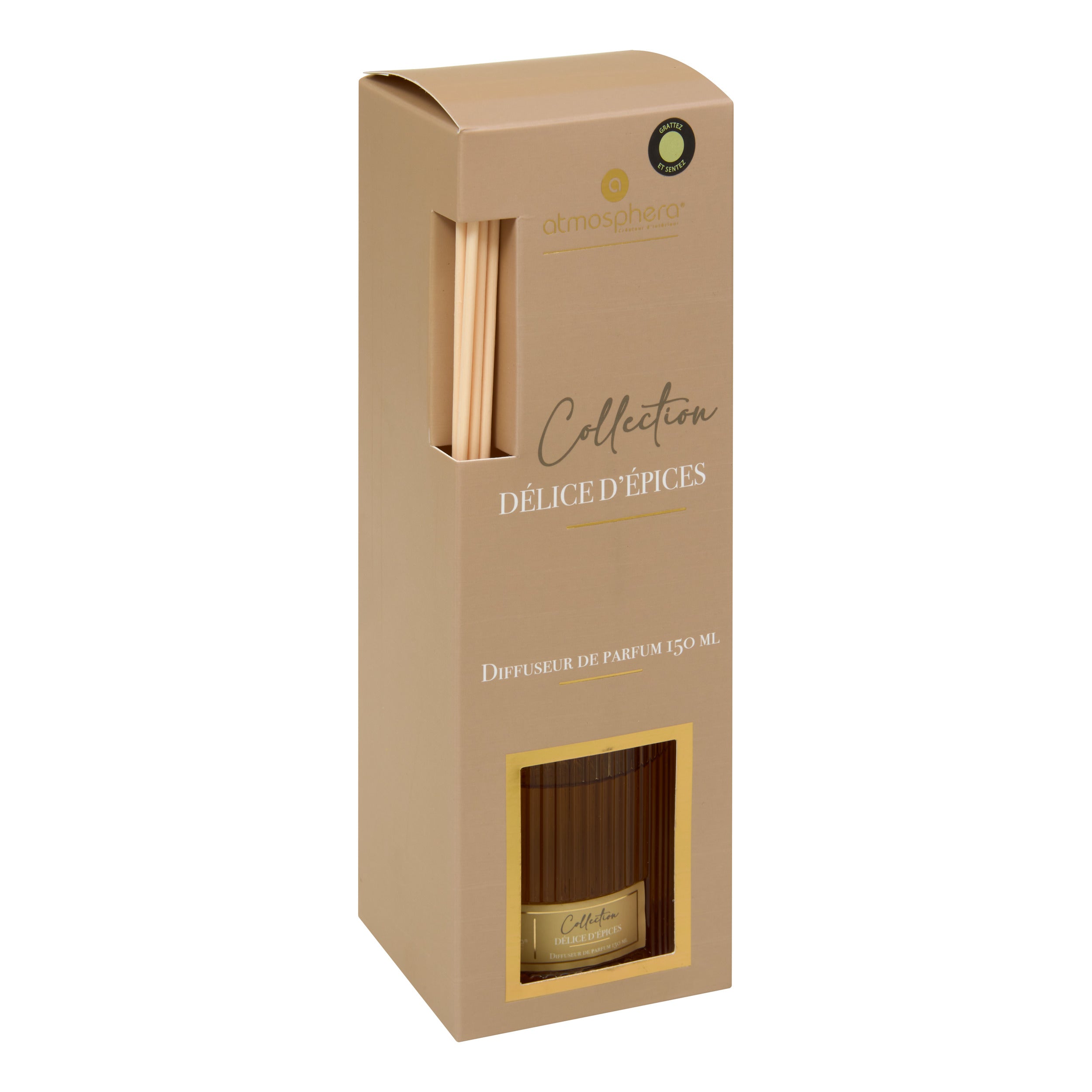 Difuzor "Albie" - Portocala confiata - Scortisoara - Fava tonka, 150 ml - Atmosphera