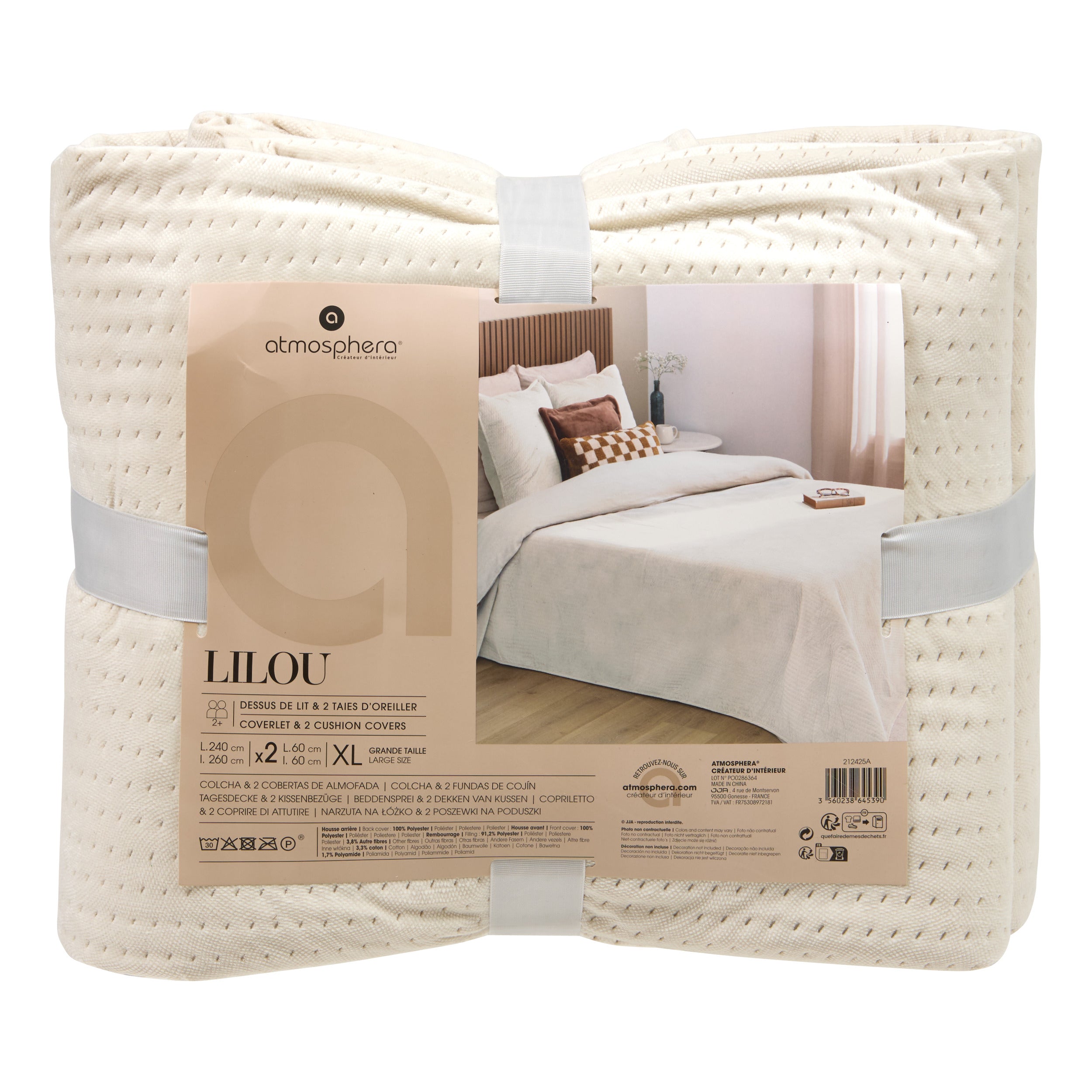 Textila pentru casa, cuvertura pat lilou 240 x 260 cm cu 2buc iv - Atmosphera