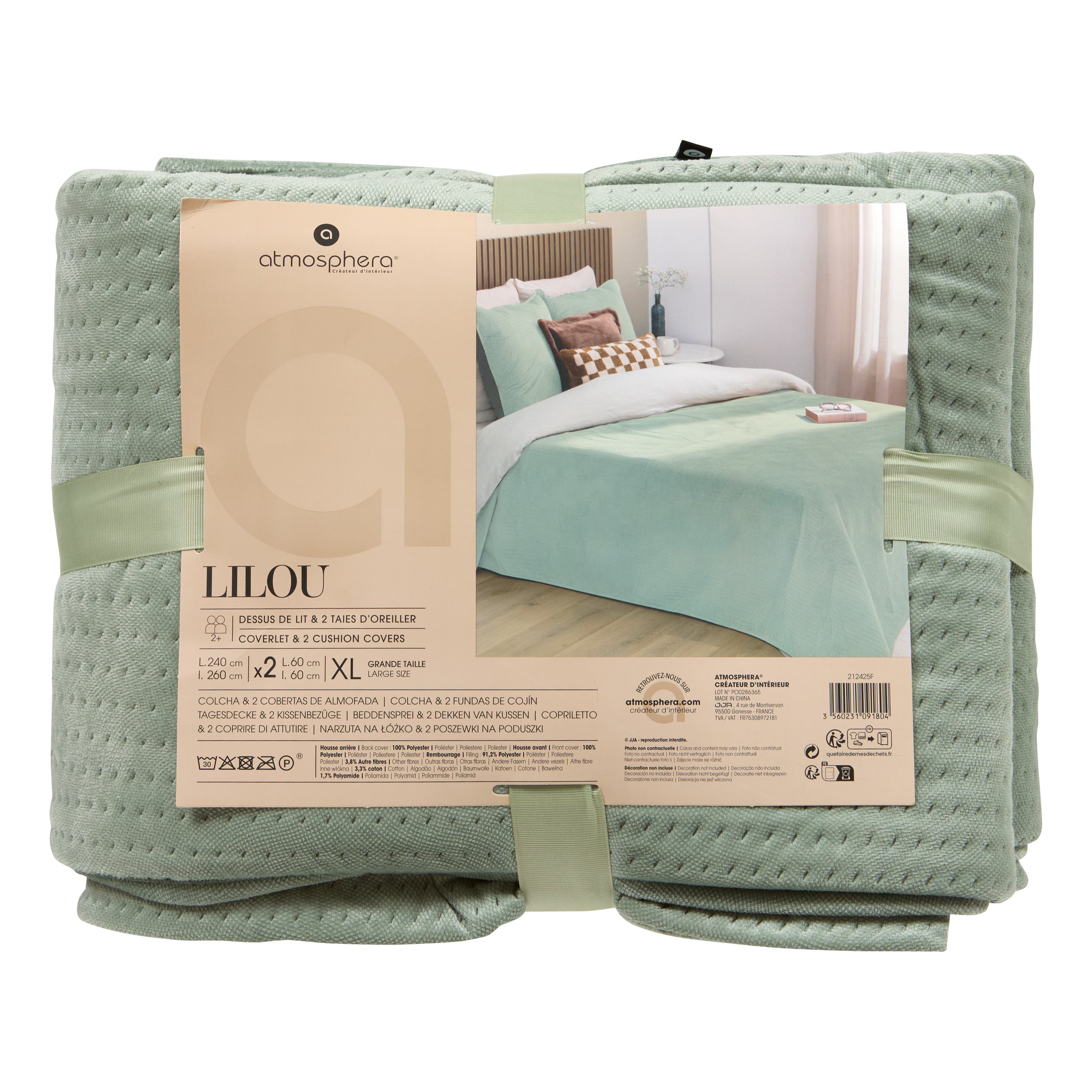 Textila pentru casa, bedspread lilou 240 x 260 cm cu 2pc ce - Atmosphera