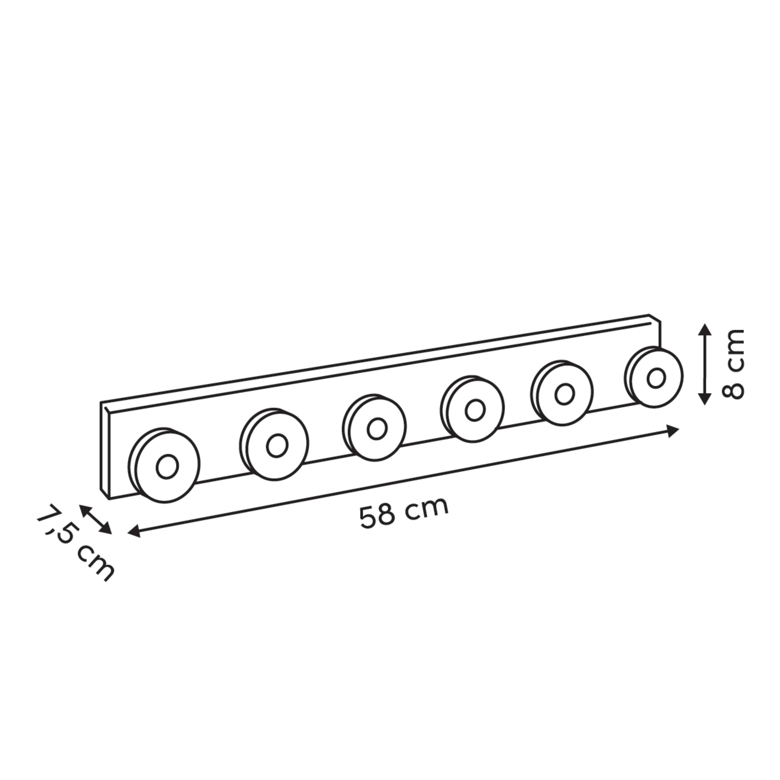 Organizator casa, hook lemn/metal 6t come - Five
