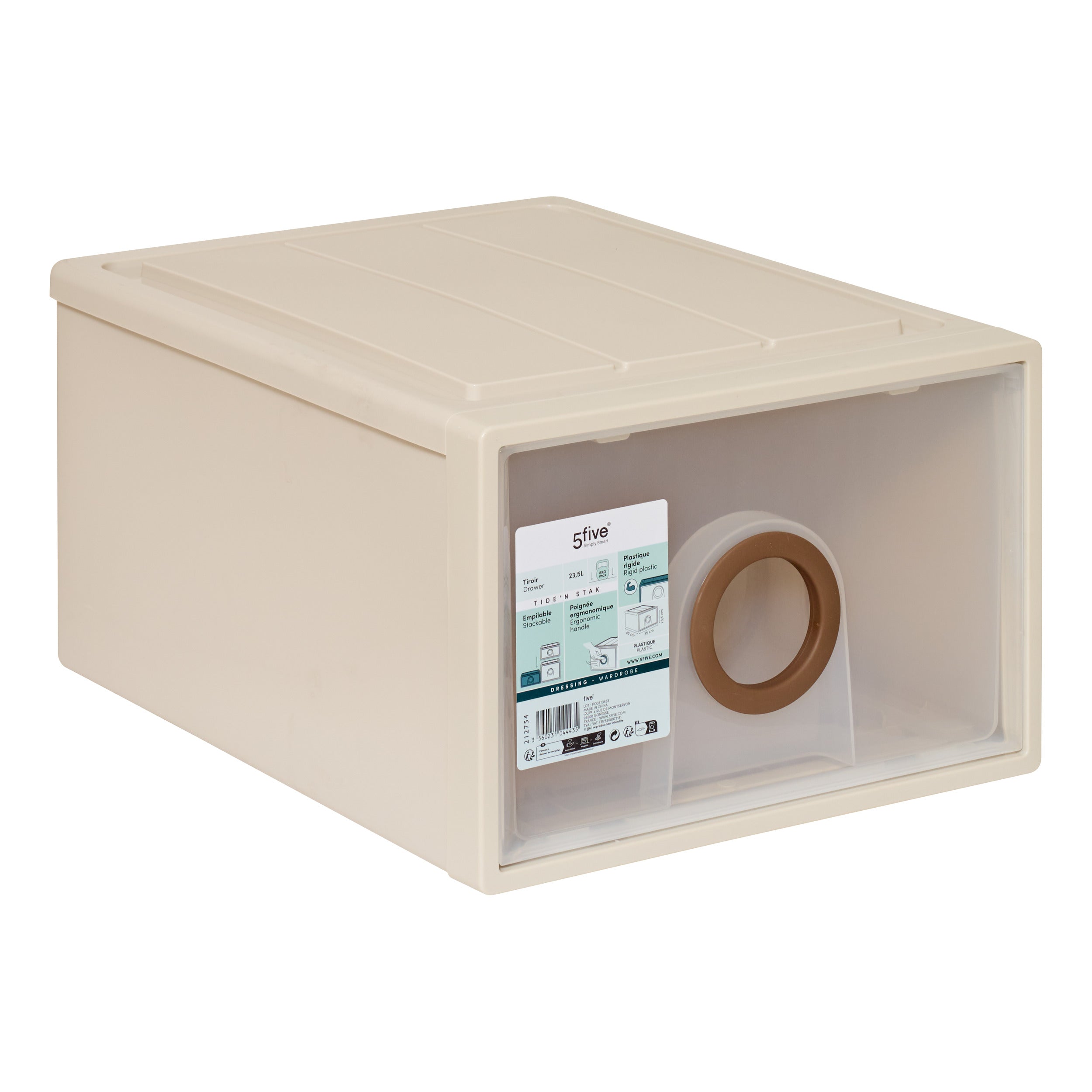 Organizator casa, drawer plastic 23,5 l tide n stak - Five