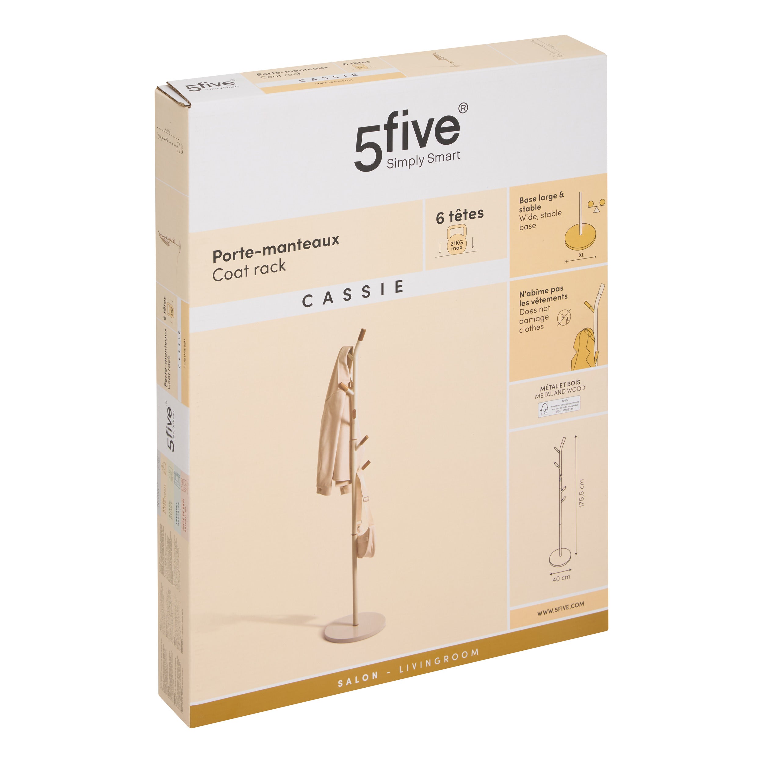 Organizator casa, coat rack 6h beige cassie - Five