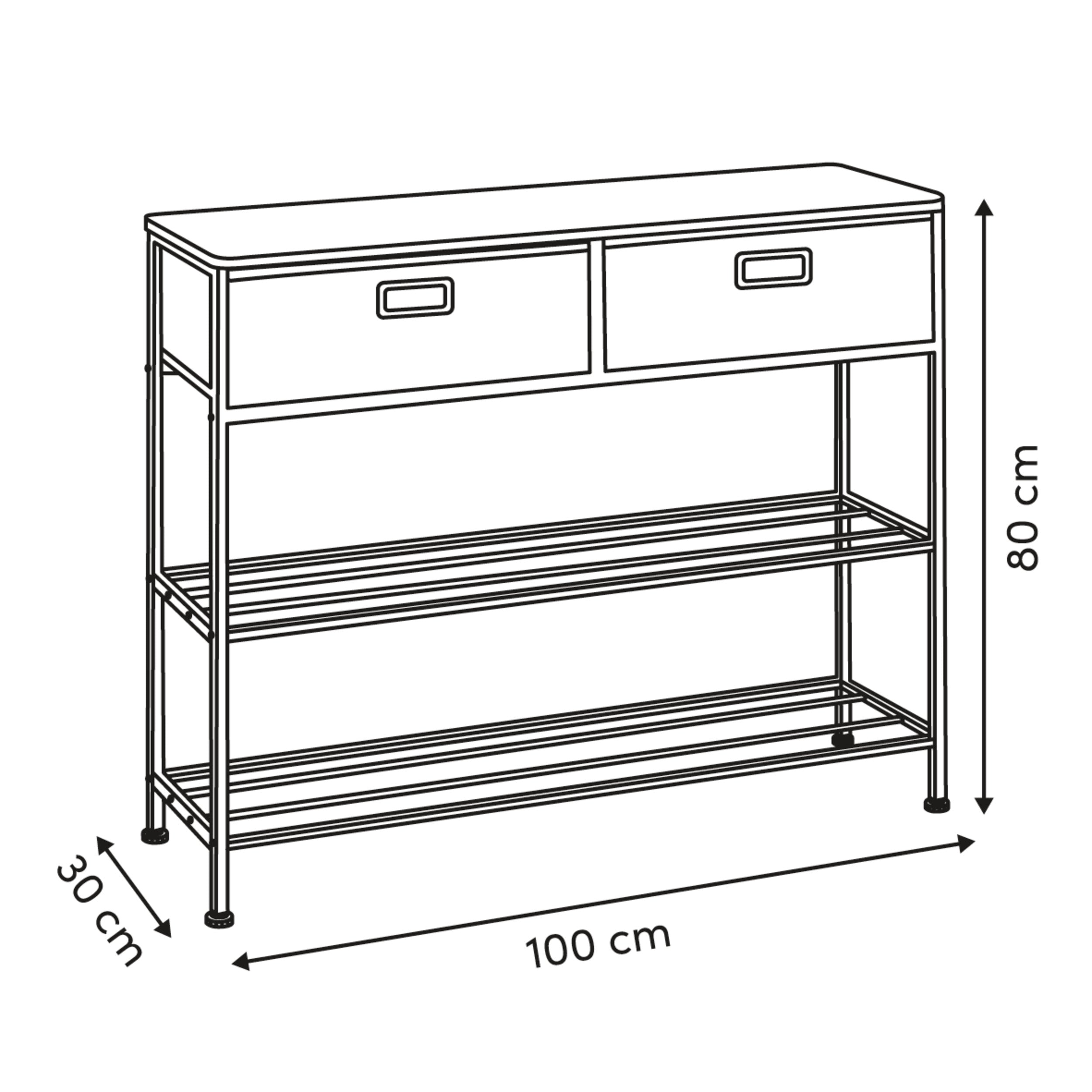 Mobilier depozitare, console 2 draw beige tissa - Five