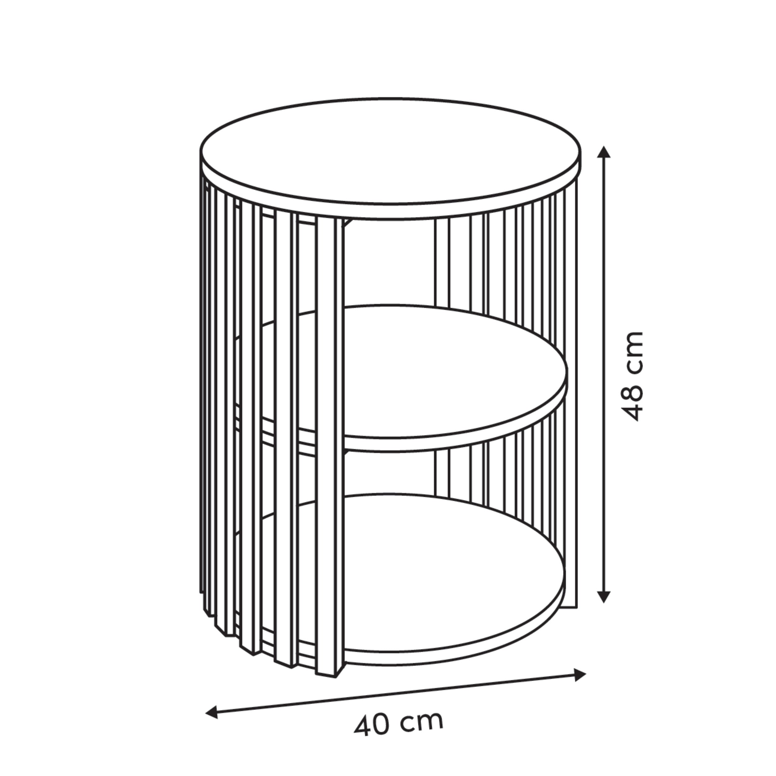 Mobilier depozitare, round bedside table slat - Five