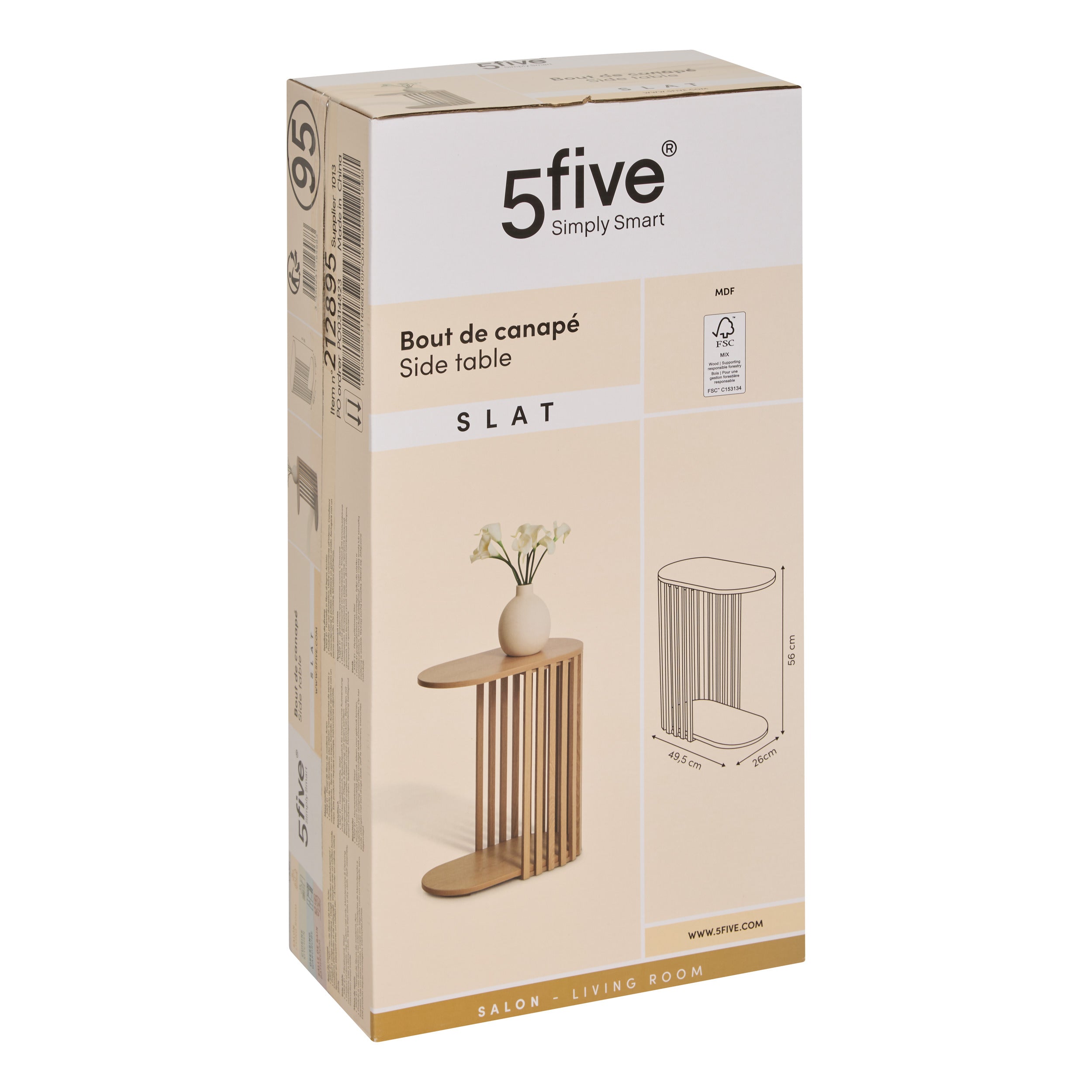 Mobilier depozitare, round sidetable slat - Five