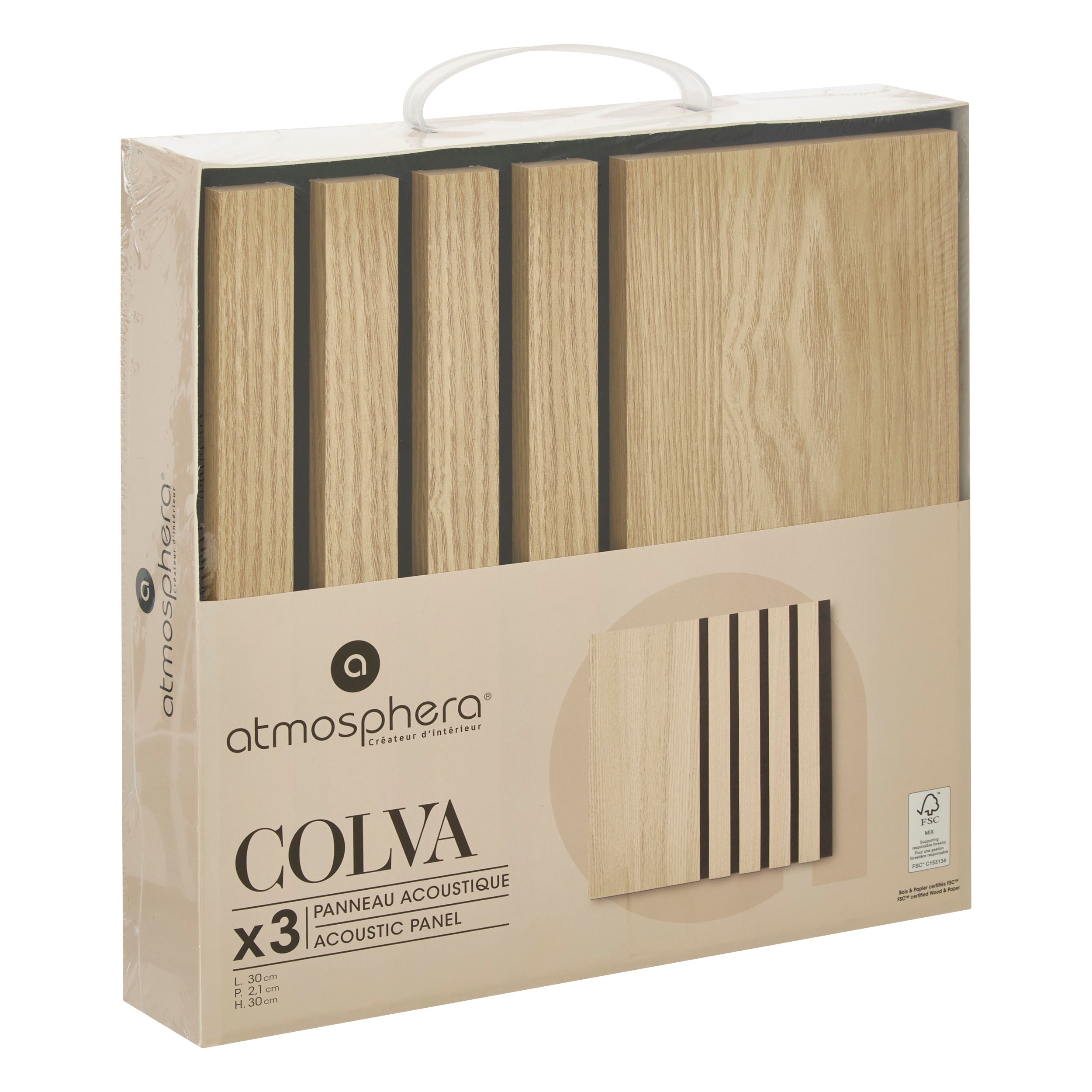 Decoratiune de perete, lght panel big colva 30 x 30 cm x3 - Atmosphera