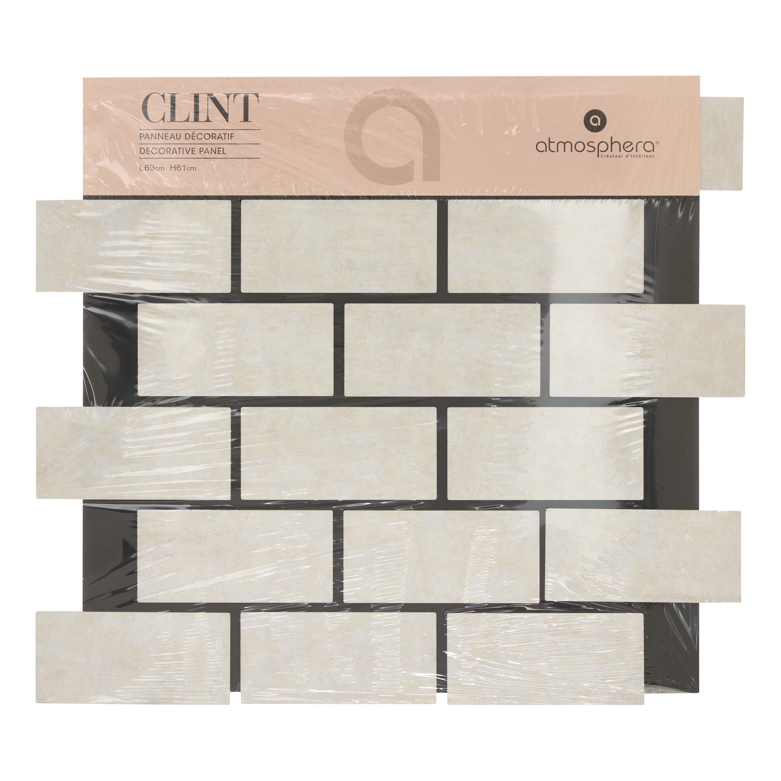Decoratiune de perete, beige wd panel clint 61 x 69 cm - Atmosphera