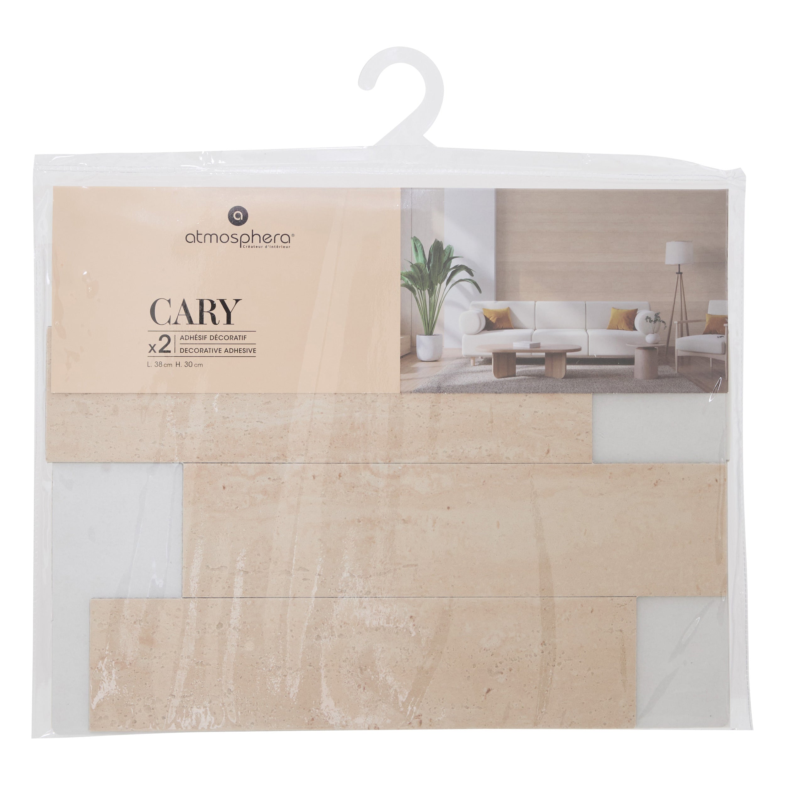Decoratiune de perete, travertin sticker 30 x 38 cm x2 - Atmosphera