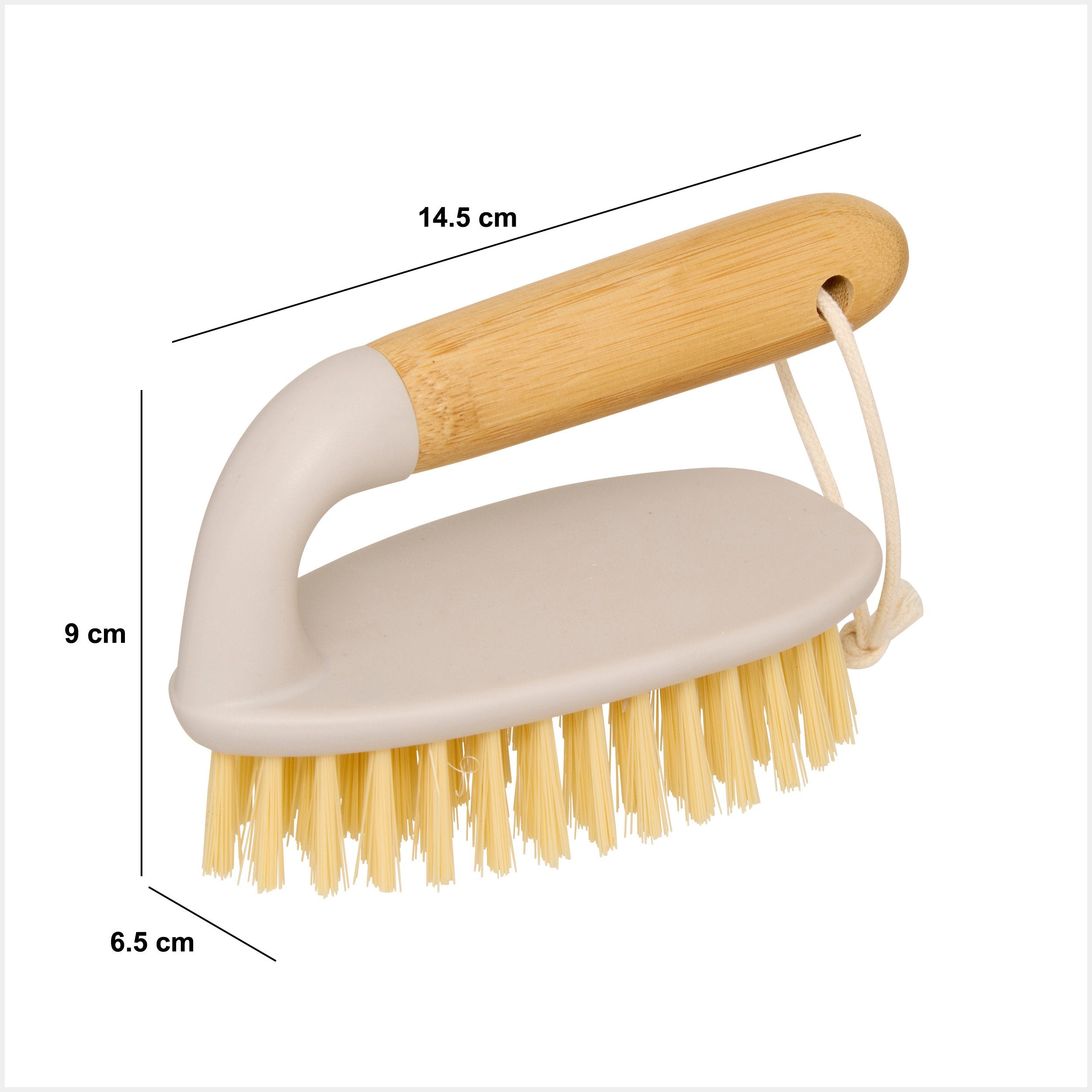 Perie de frecat Wood N Clean lungime 14.5 cm maner bambus