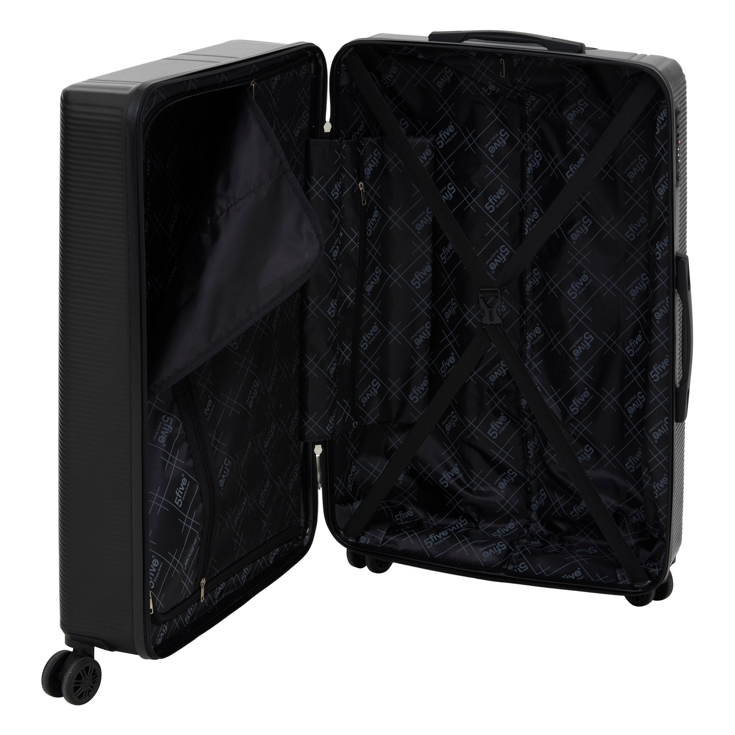 Set 3 trolere carcasa rigida cu 4 roti duble L. 49.5 x l. 28.5 x H. 77 cm