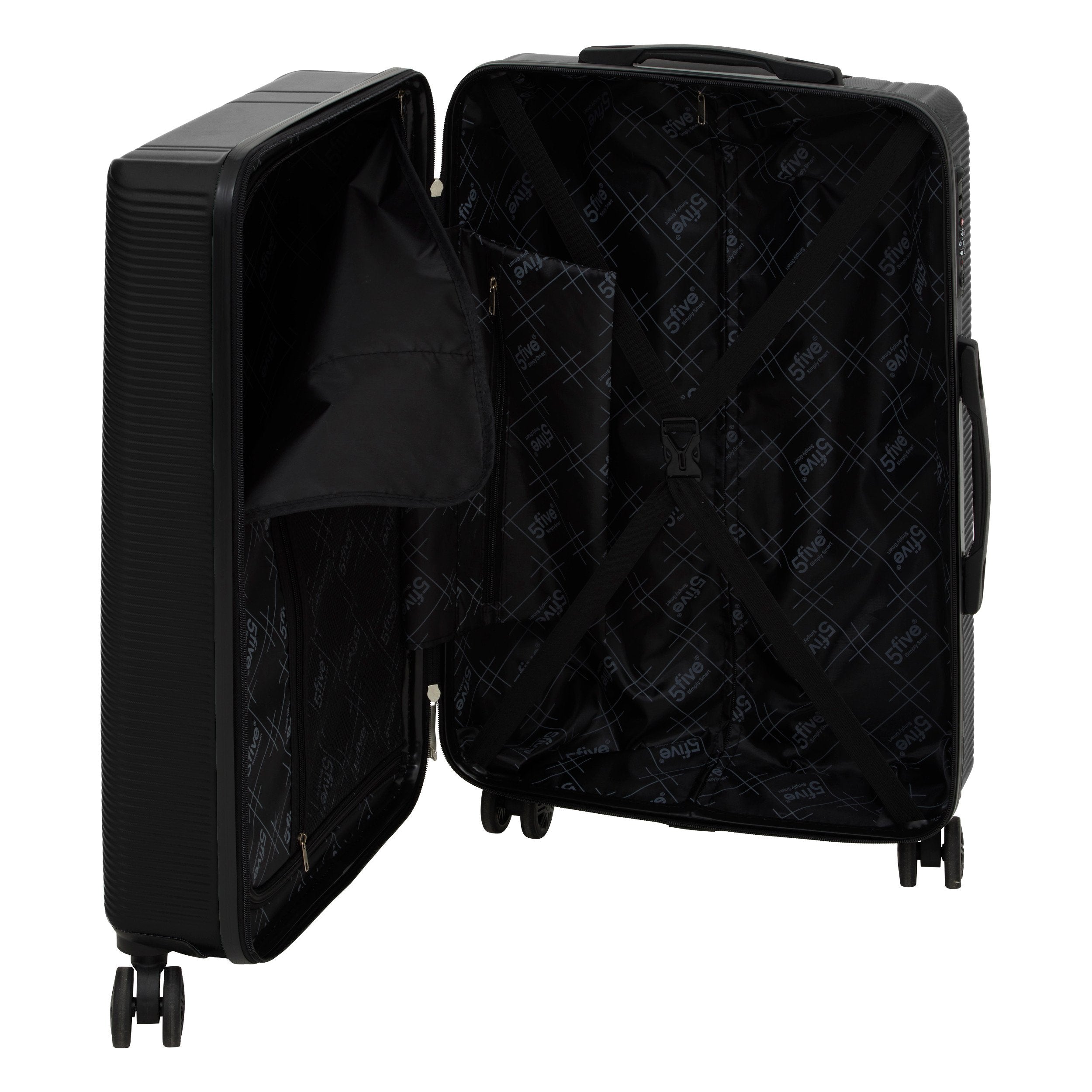 Set 3 trolere carcasa rigida cu 4 roti duble L. 49.5 x l. 28.5 x H. 77 cm