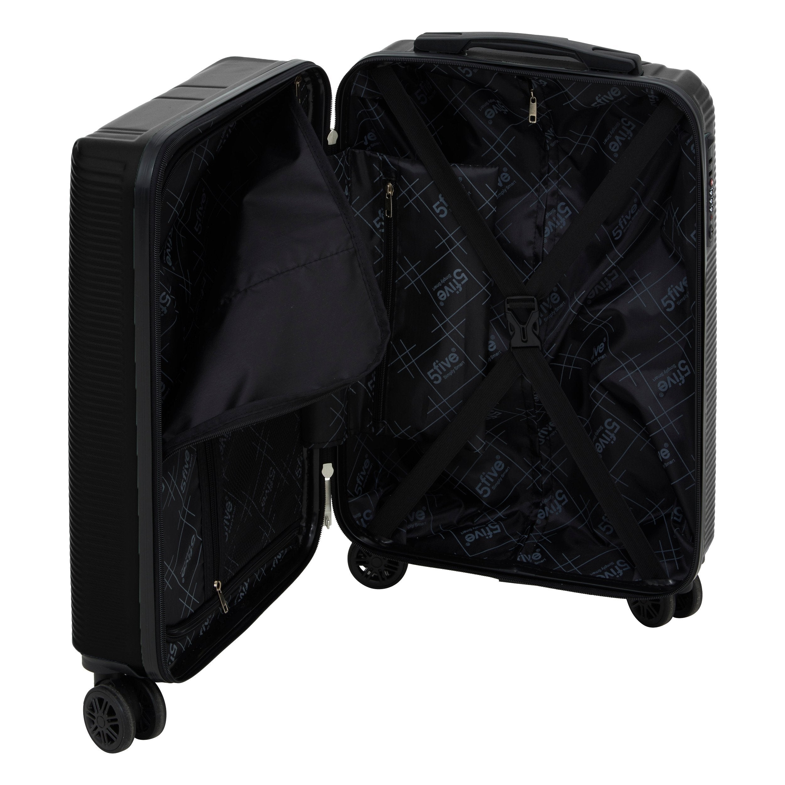 Set 3 trolere carcasa rigida cu 4 roti duble L. 49.5 x l. 28.5 x H. 77 cm