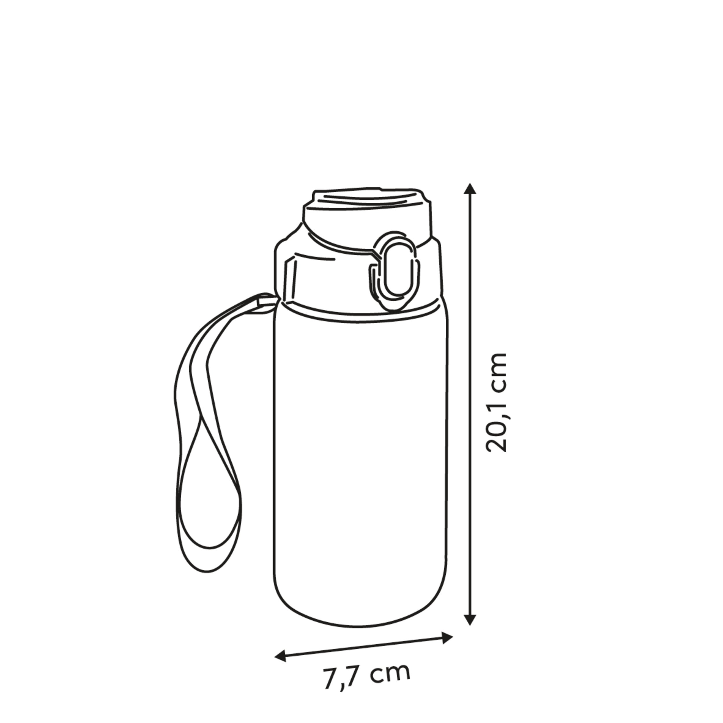 Sport cu straw bot petg 0,6 l asortat - Five