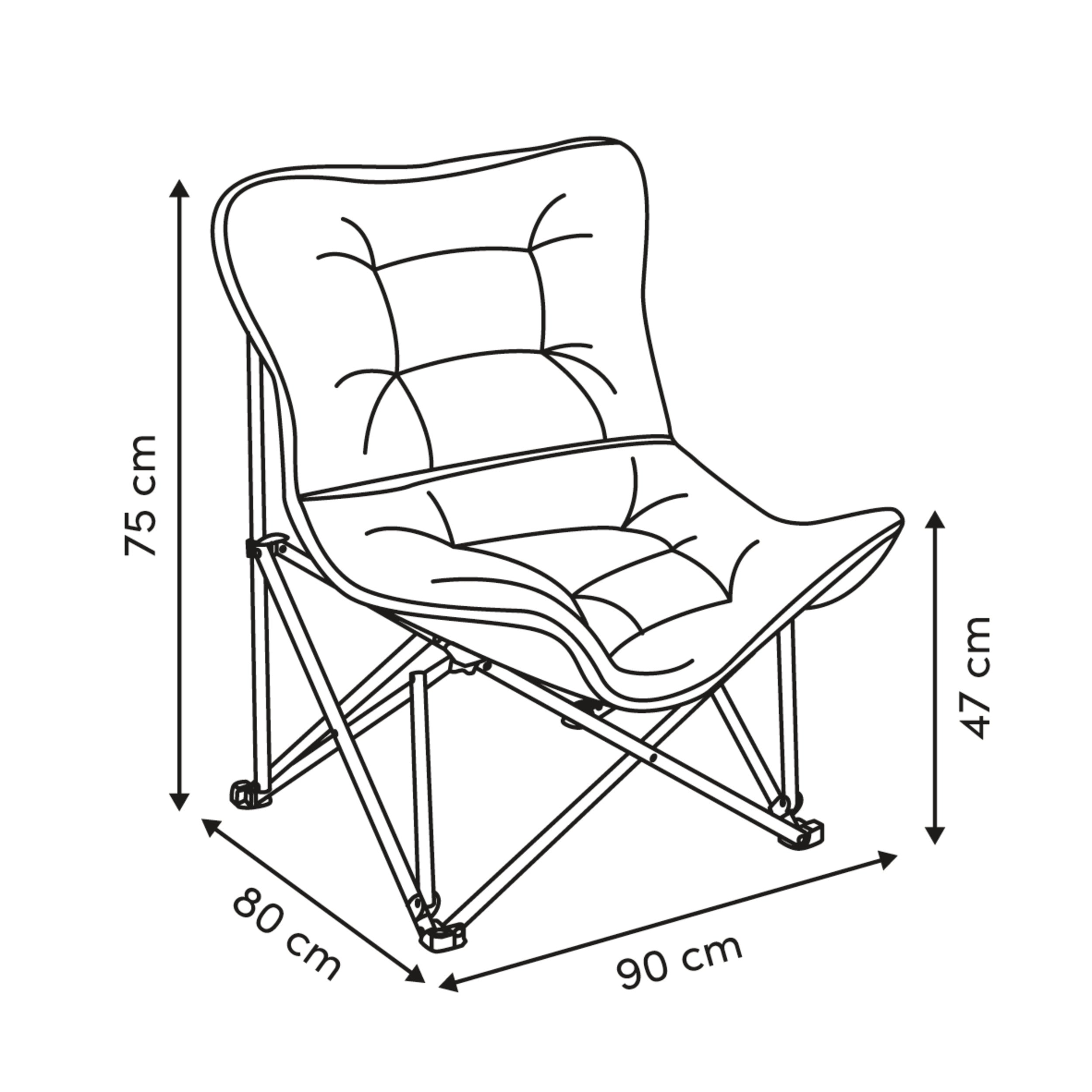 Oslo padded fold chair grey - Five
