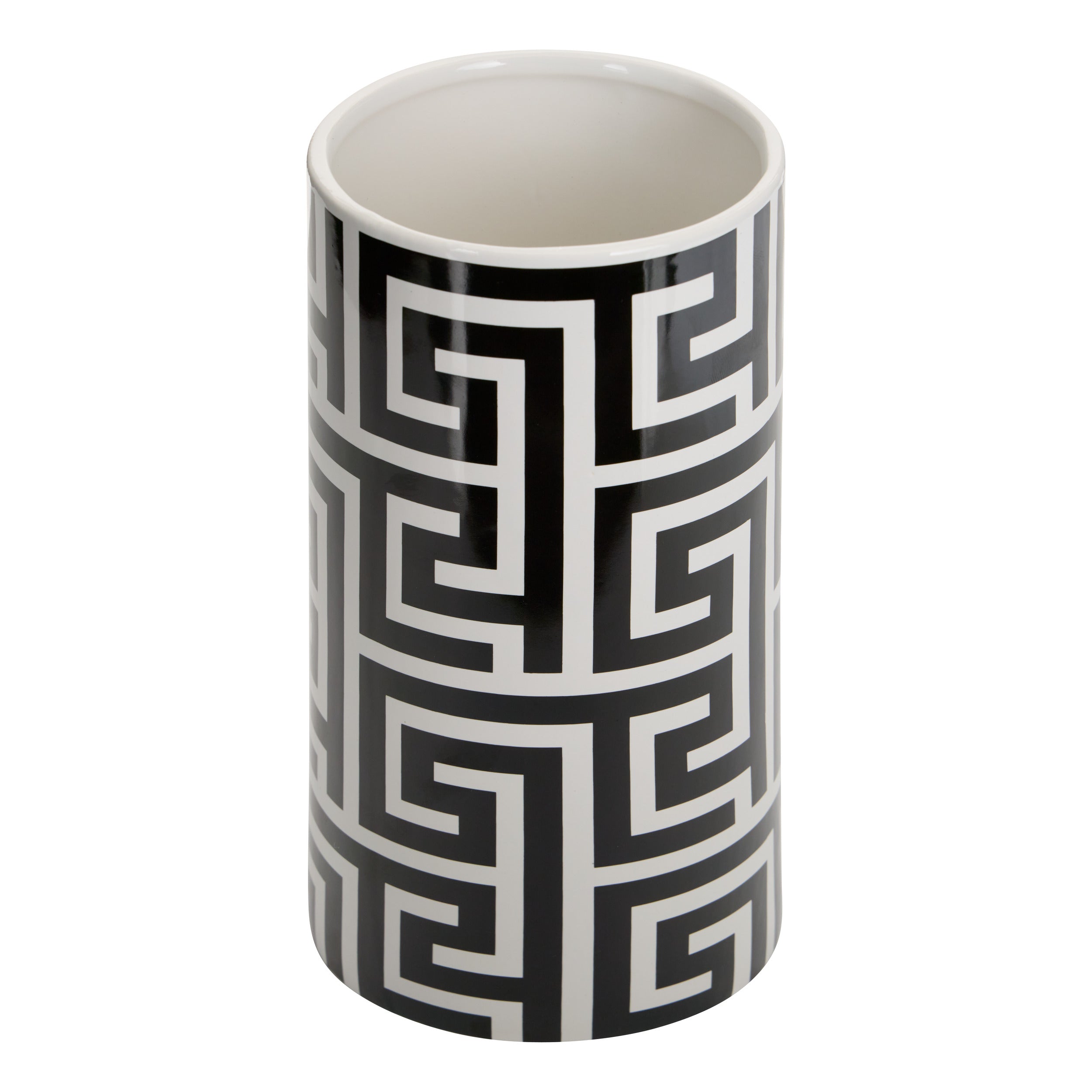 Decor pentru casa, blck alb ceramica vaze reso H26 cm - Atmosphera