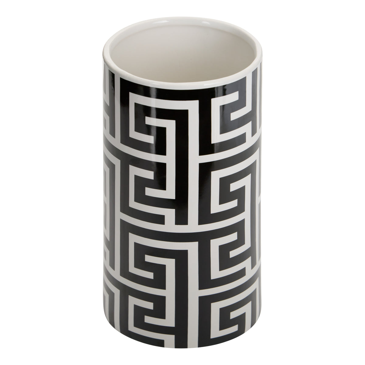Decor pentru casa, blck alb ceramica vaze reso H26 cm - Atmosphera