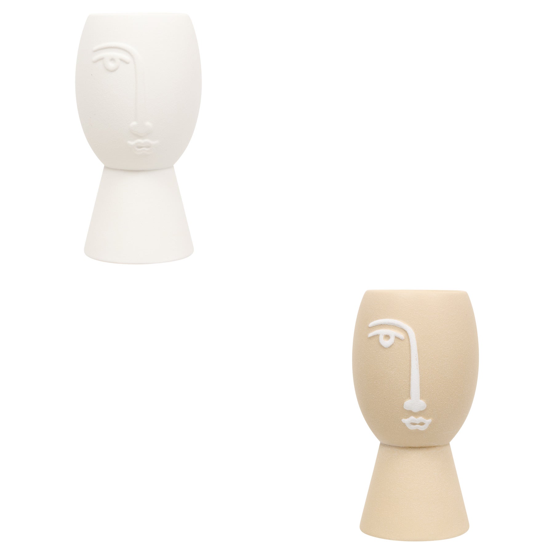 Decor pentru casa, ceramica face vaze pam H19.8 cm - Atmosphera