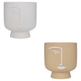 Decor pentru casa, ceramica face coverpot pam H17 cm - Atmosphera