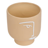 Decor pentru casa, ceramica face coverpot pam H17 cm - Atmosphera