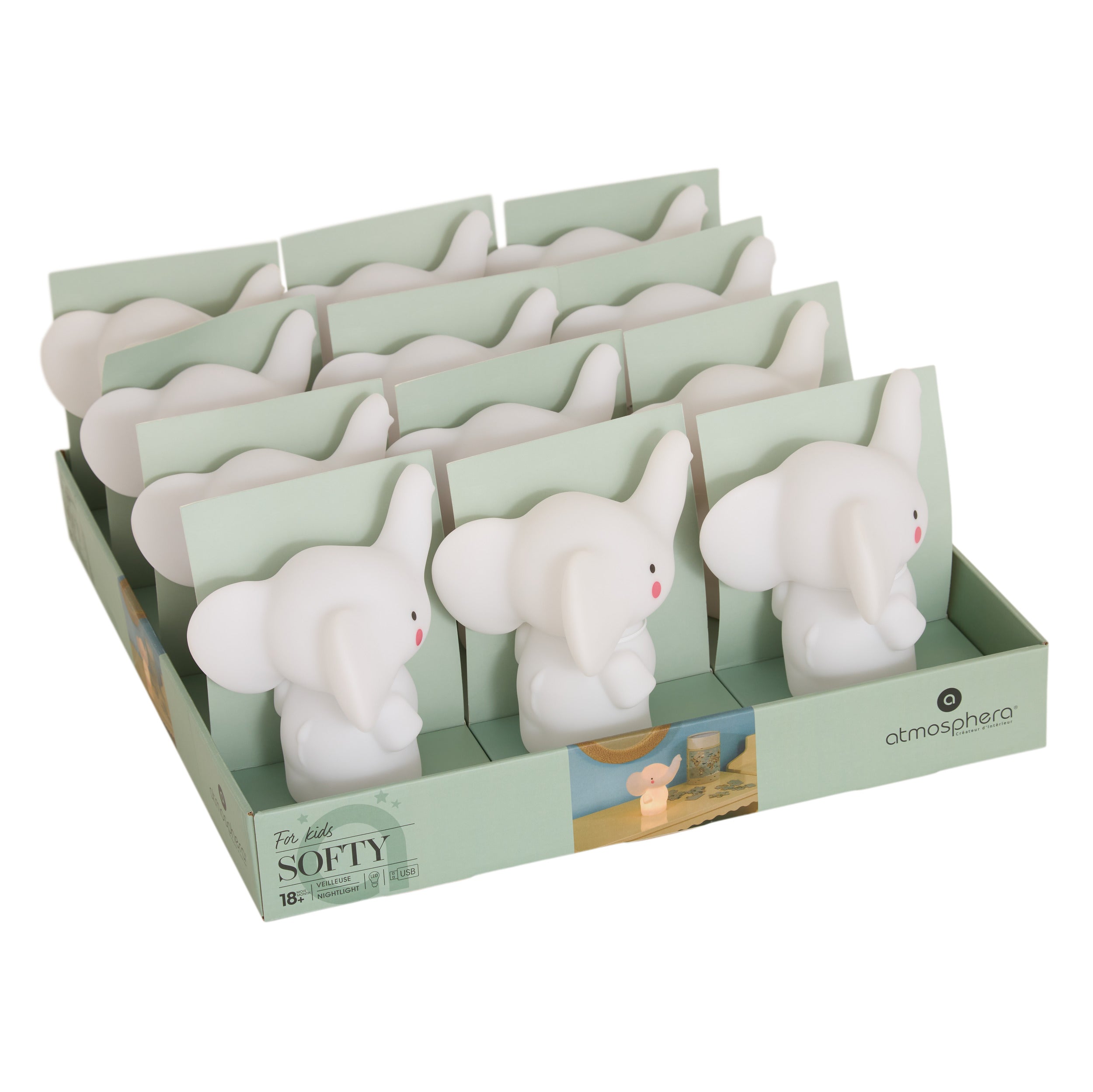 Decoratiune copii, nightlight soft batt elephant - Atmosphera For Kids