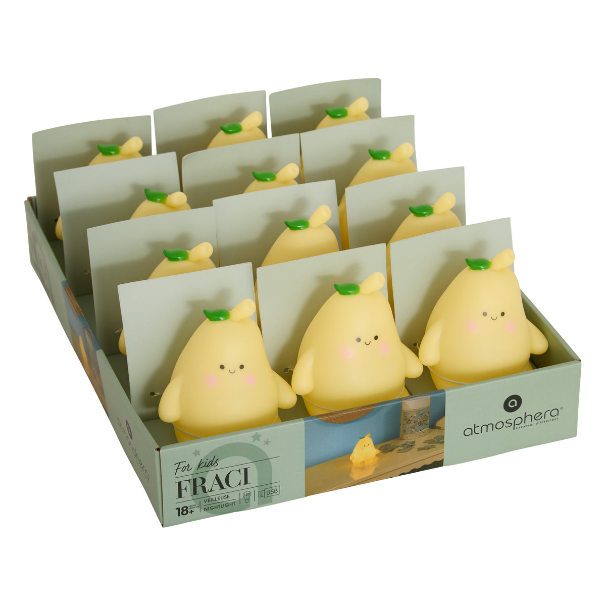 Decoratiune copii, nightlight soft batt pear - Atmosphera For Kids