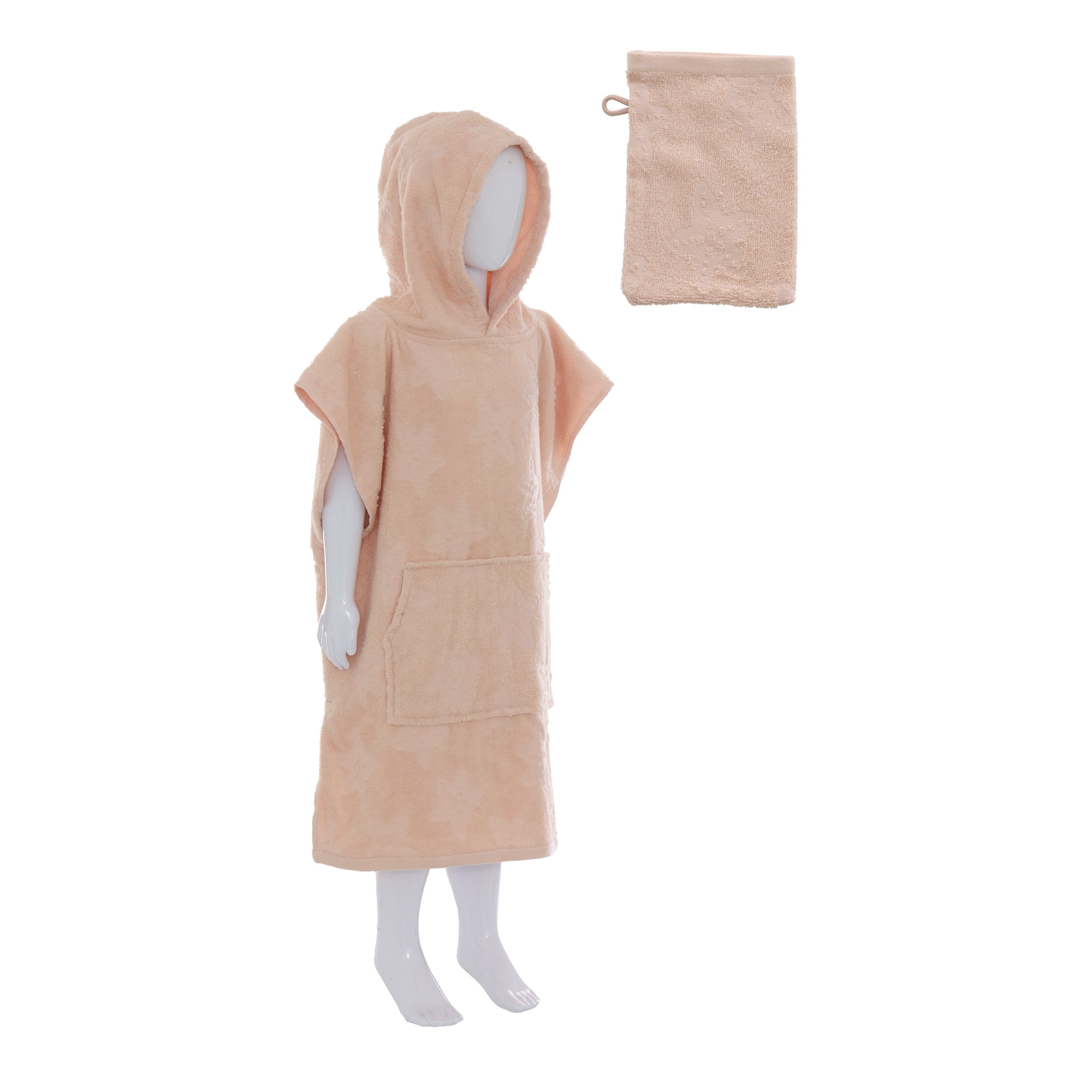 Decoratiune copii, sea bath cape glove set roz - Atmosphera For Kids
