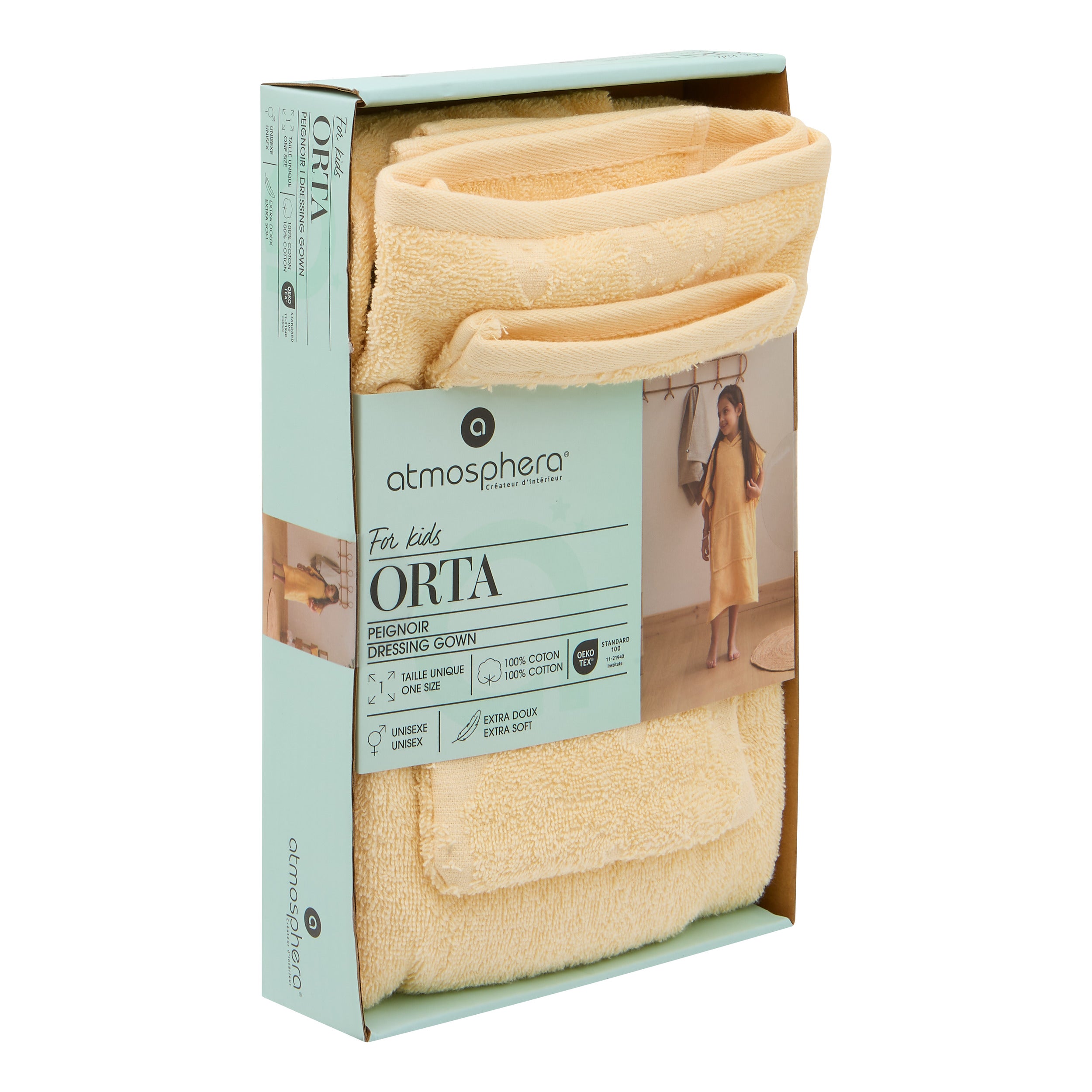 Decoratiune copii, sea bath cape glove set yellow - Atmosphera For Kids