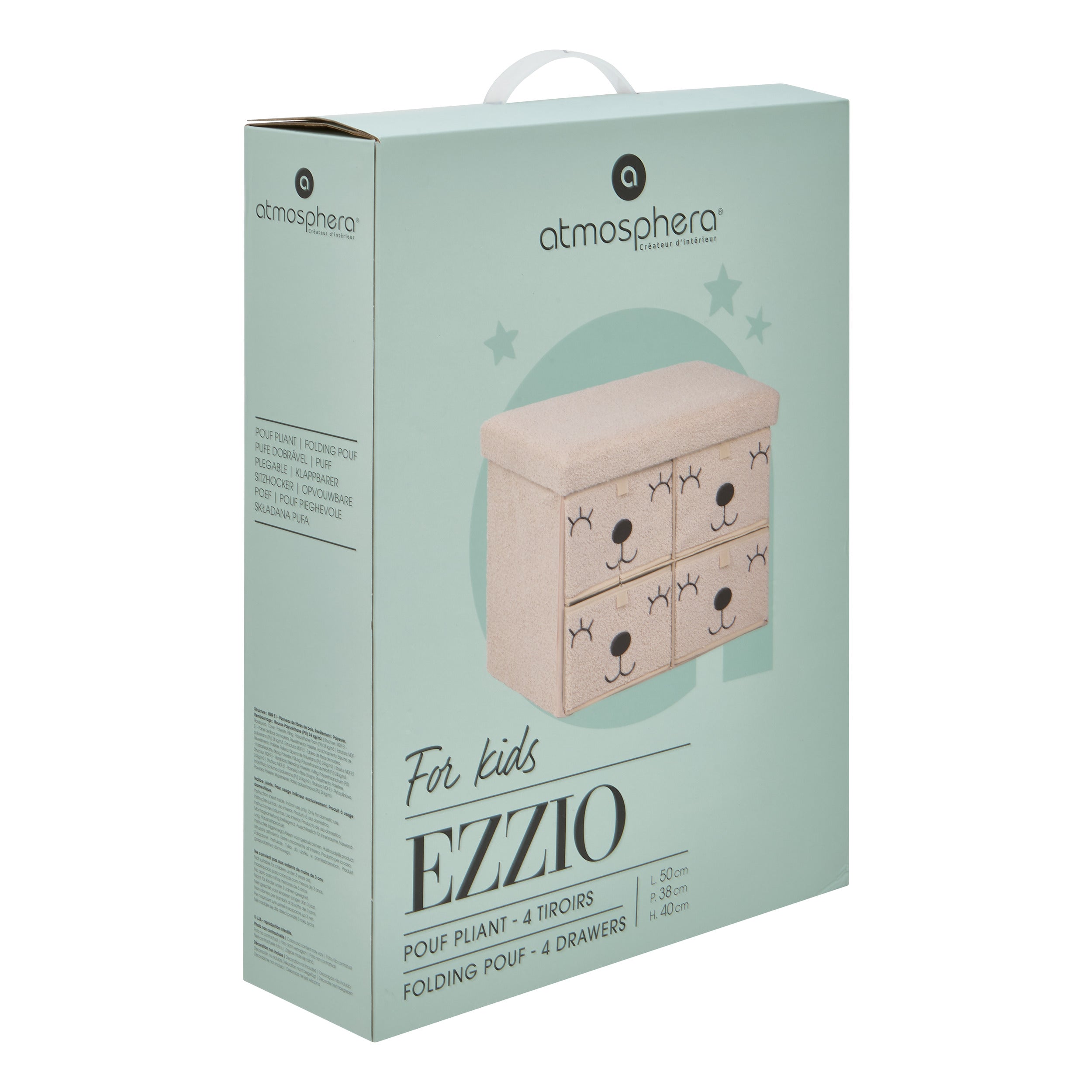 Decoratiune copii, 4dr teddy fold ottoman ezzio - Atmosphera For Kids