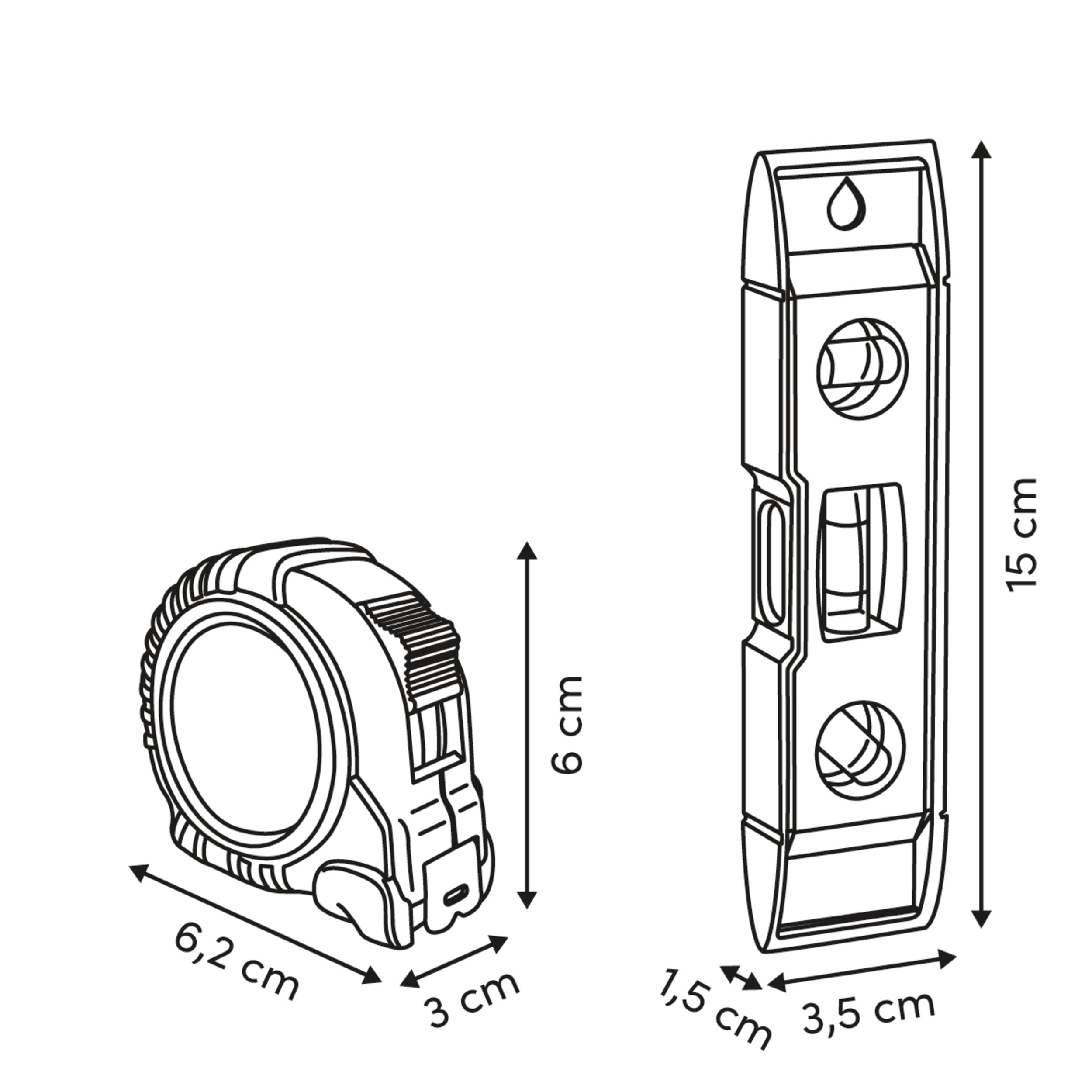 Level and tape measure kit - Five
