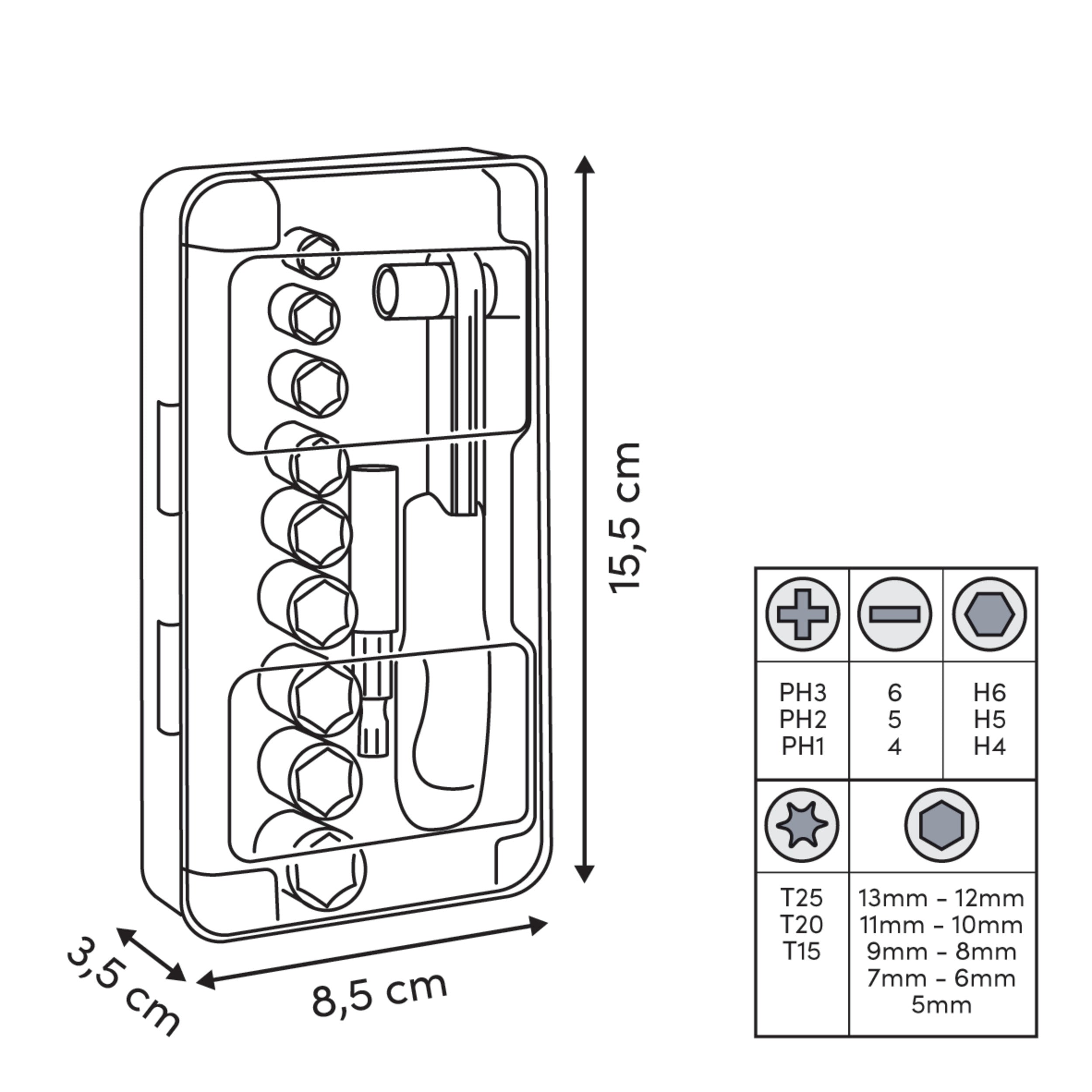Screwdriver clip kit 23 piese - Five