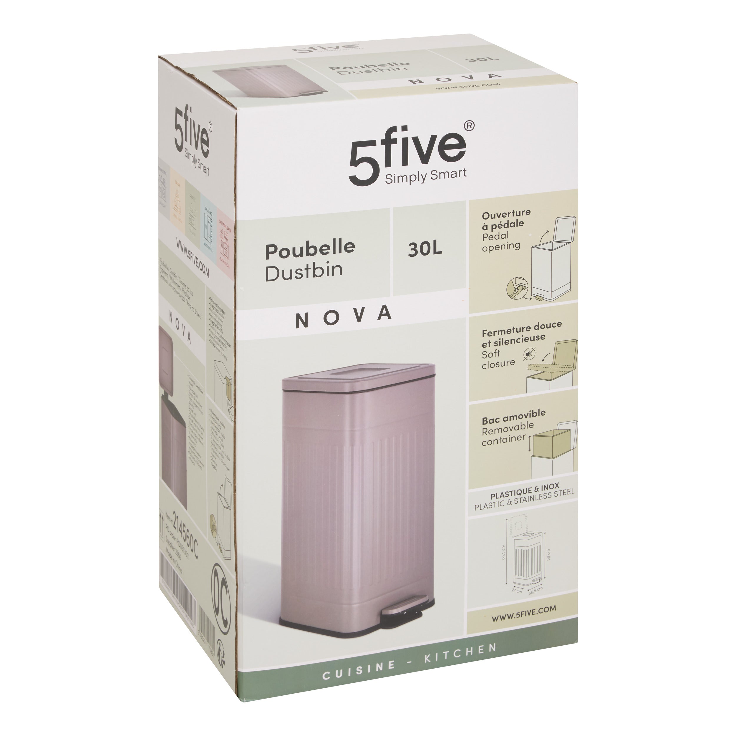 Bin stl 30 l nougat nova - Five