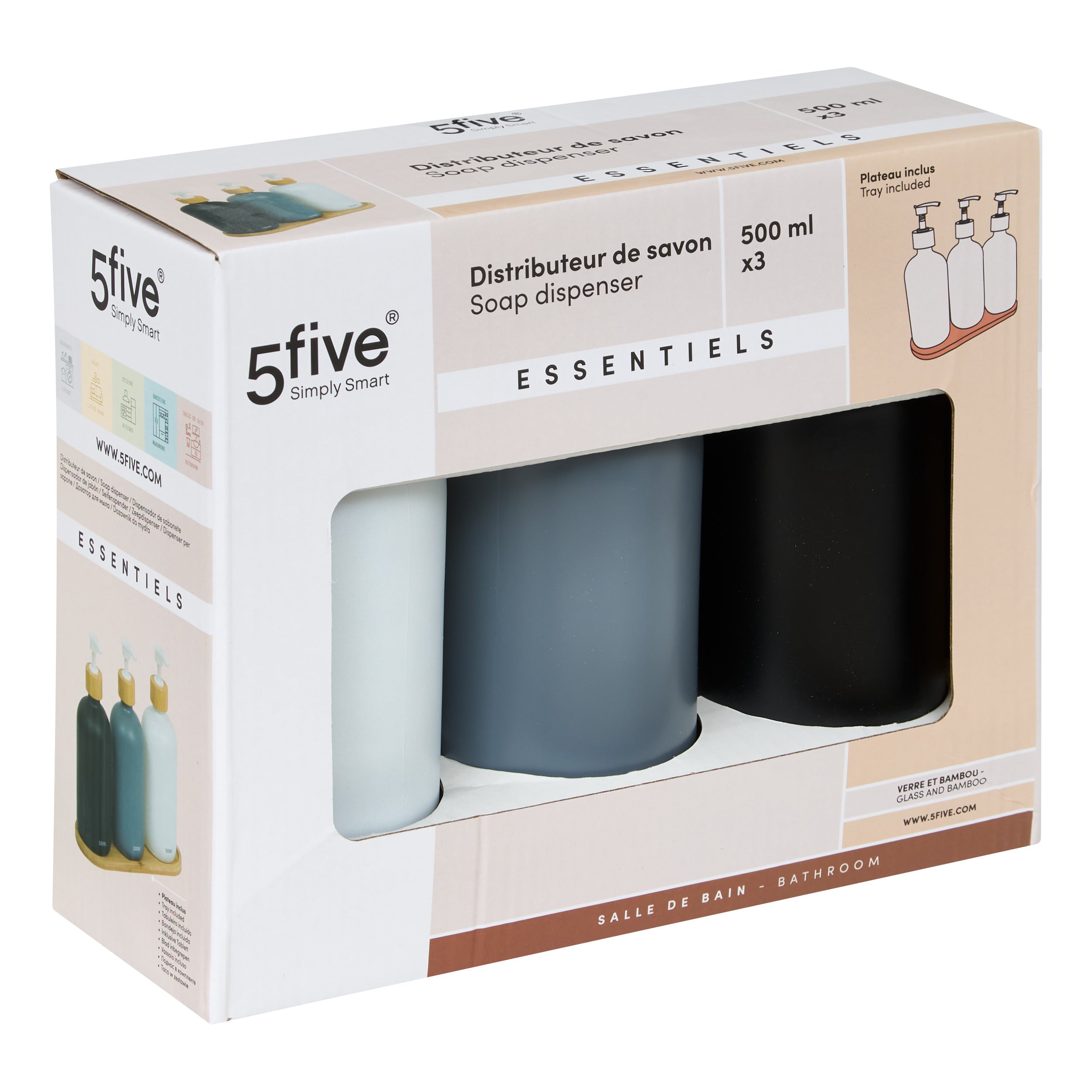500 ml soap dispenser set 3 piese - Five